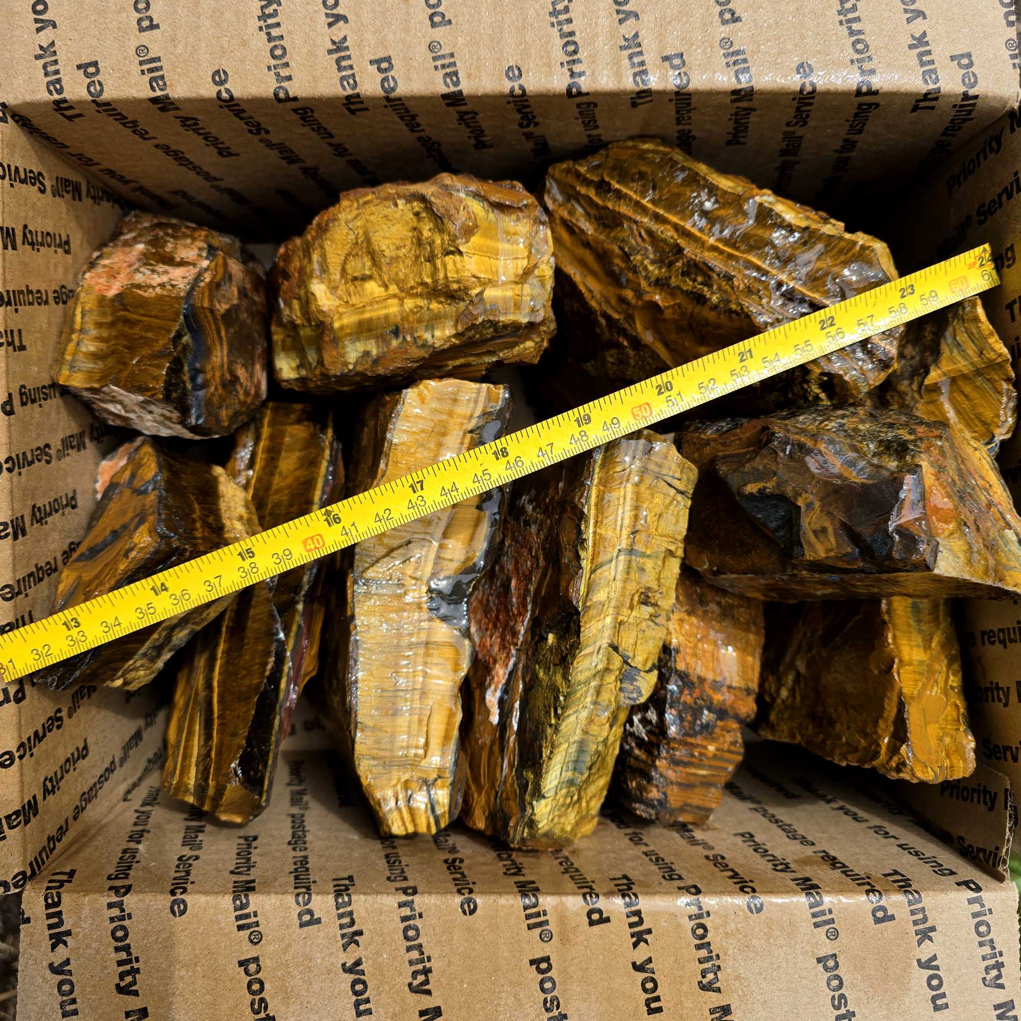 Golden Tiger Eye Cutting Rough Flatrate Lapidary Stone