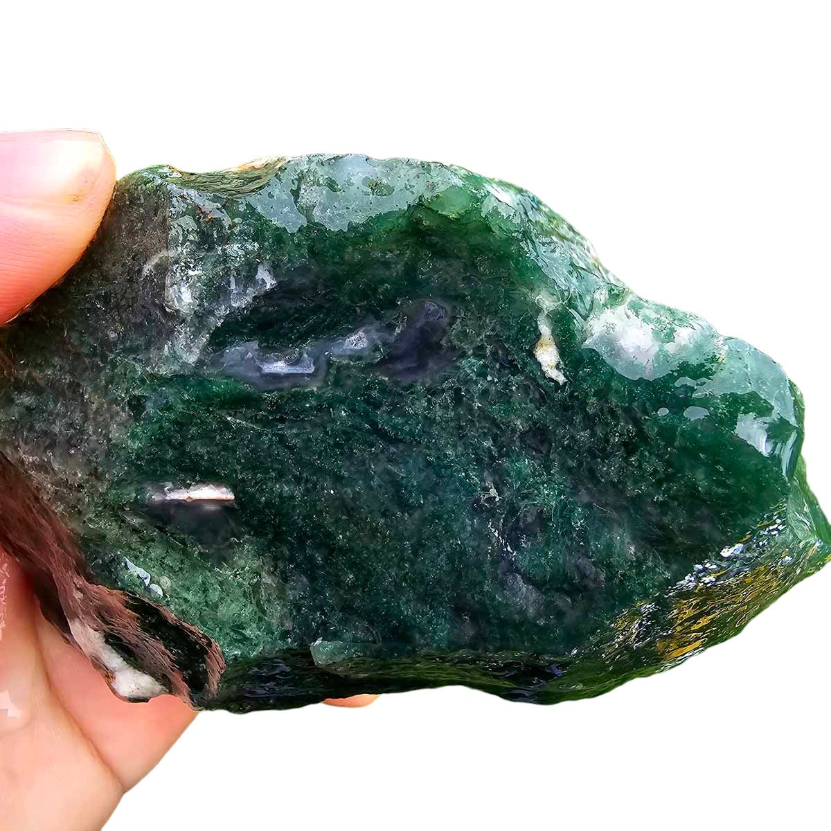 India Tree Moss Agate Cutting Rough Chunk!