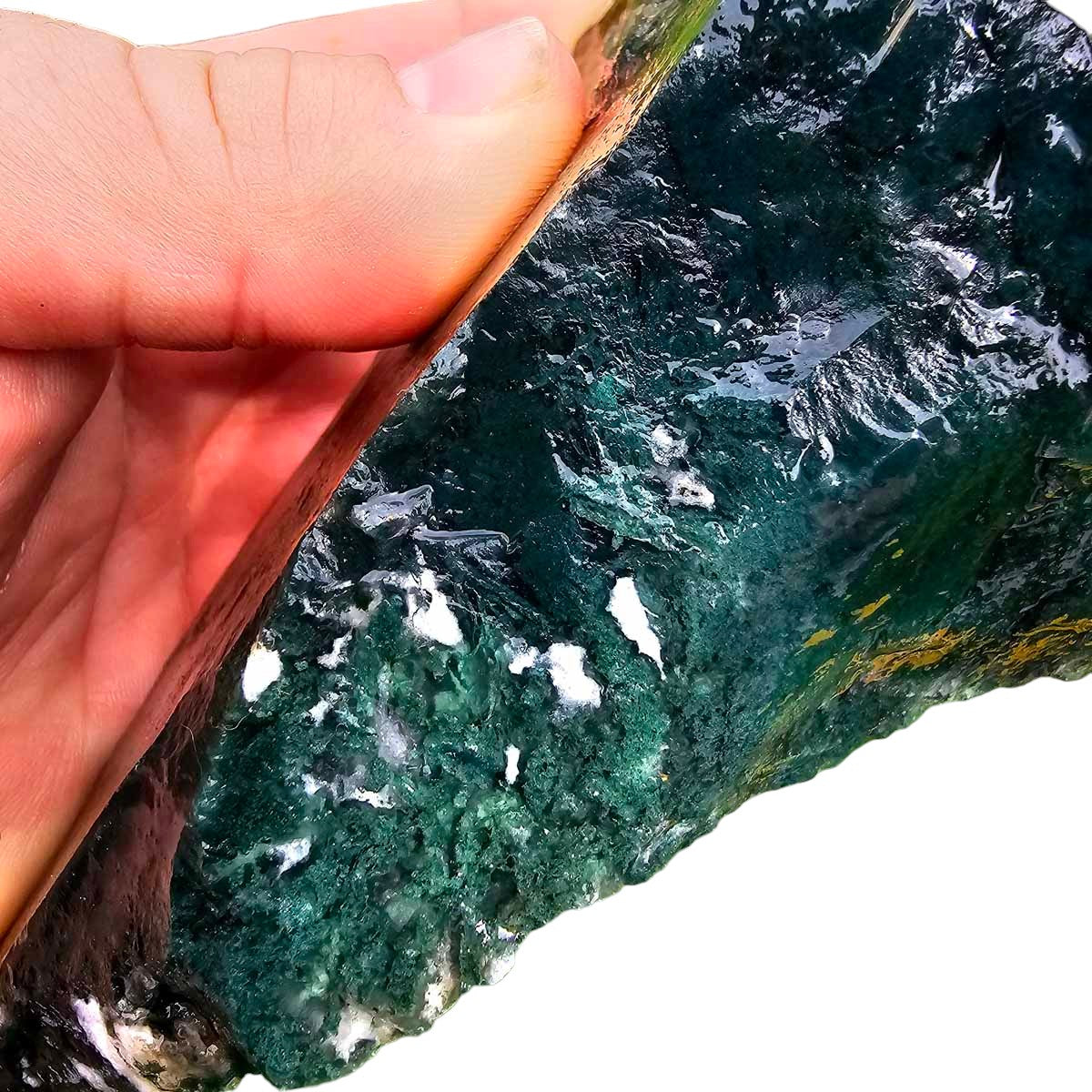 India Tree Moss Agate Cutting Rough Chunk!