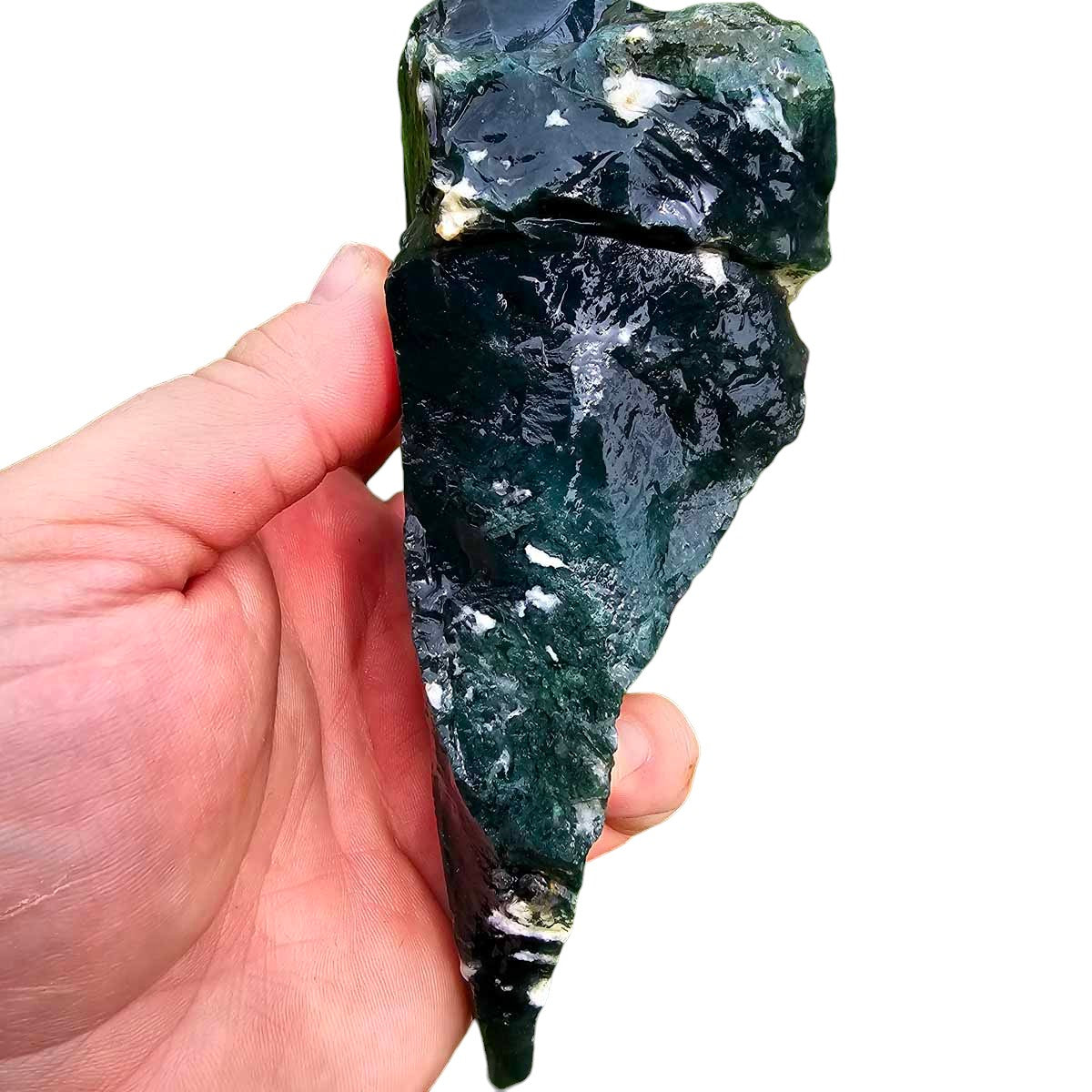 India Tree Moss Agate Cutting Rough Chunk!