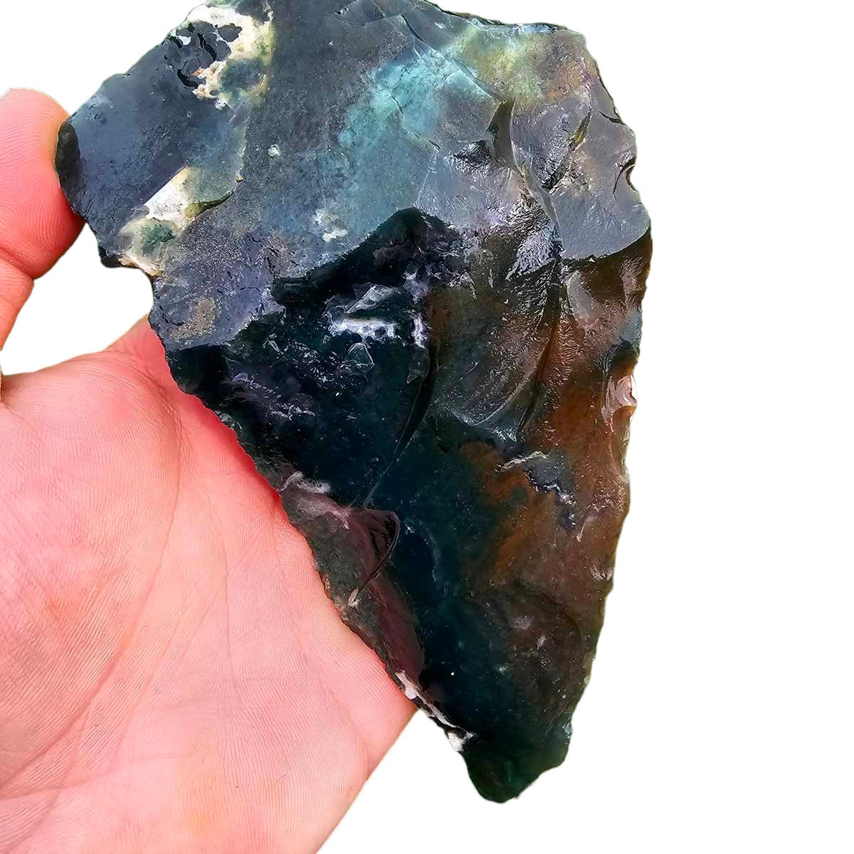 India Tree Moss Agate Cutting Rough Chunk!