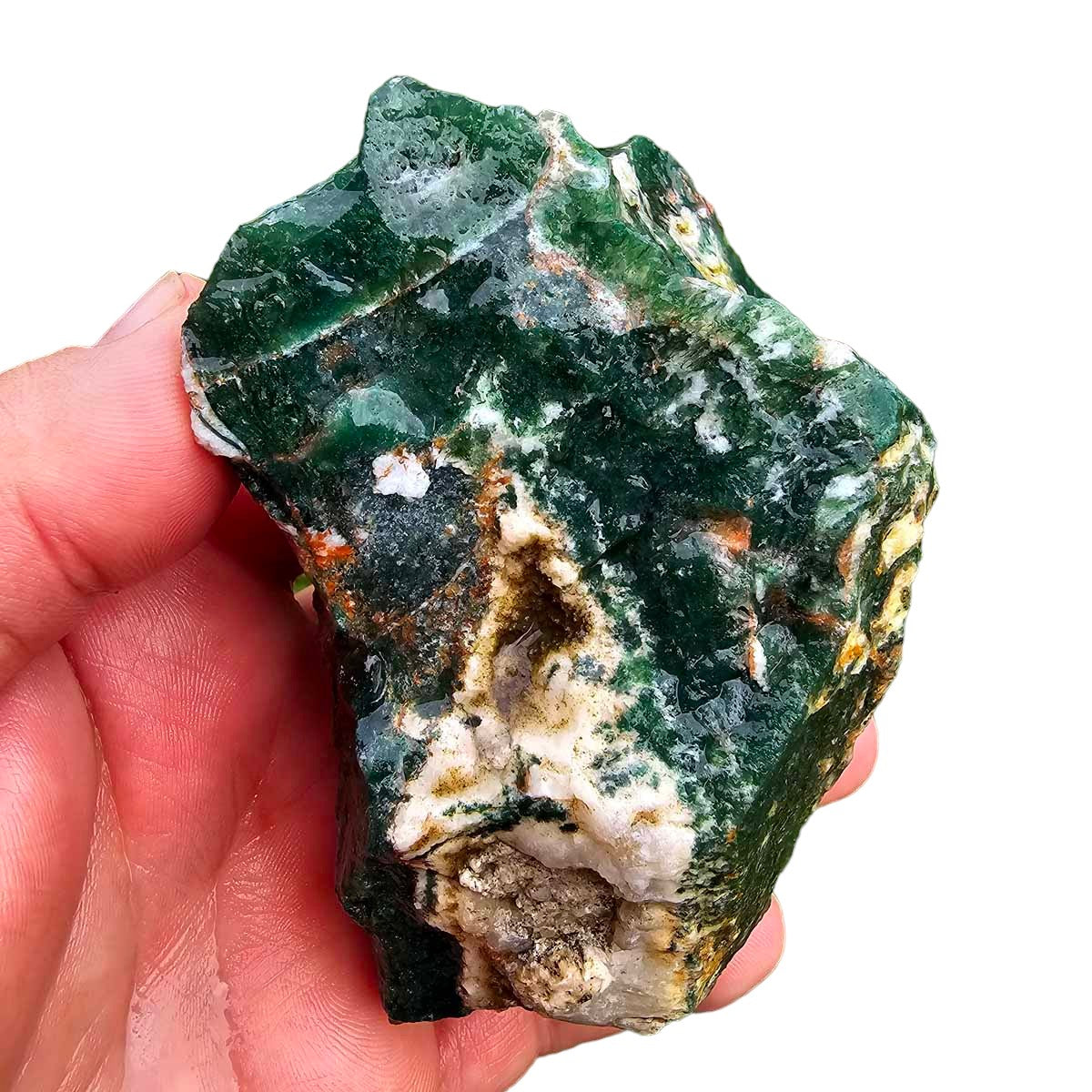 India Tree Moss Agate Cutting Rough Chunk!