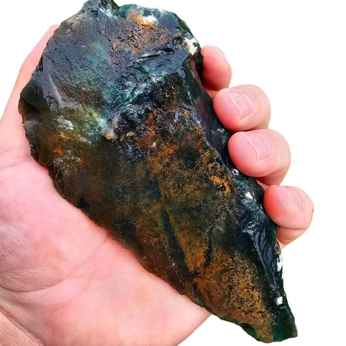 India Tree Moss Agate Cutting Rough Chunk!