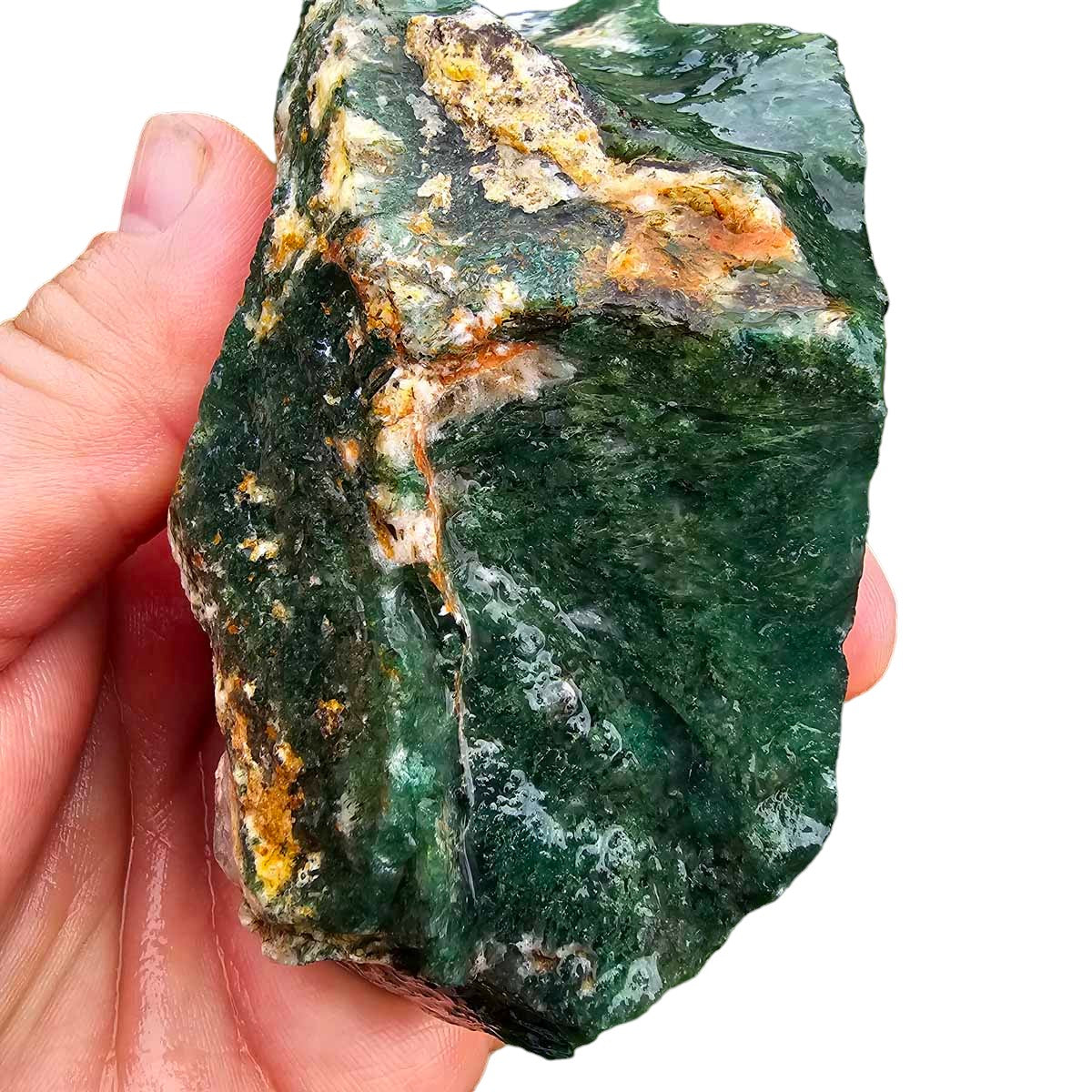 India Tree Moss Agate Cutting Rough Chunk!