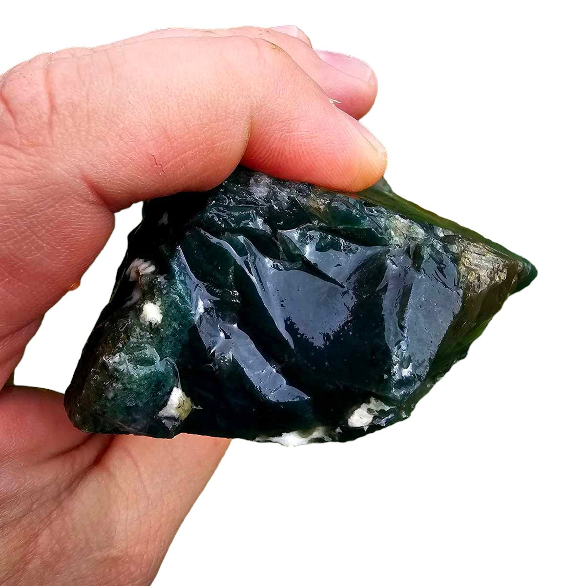 India Tree Moss Agate Cutting Rough Chunk!