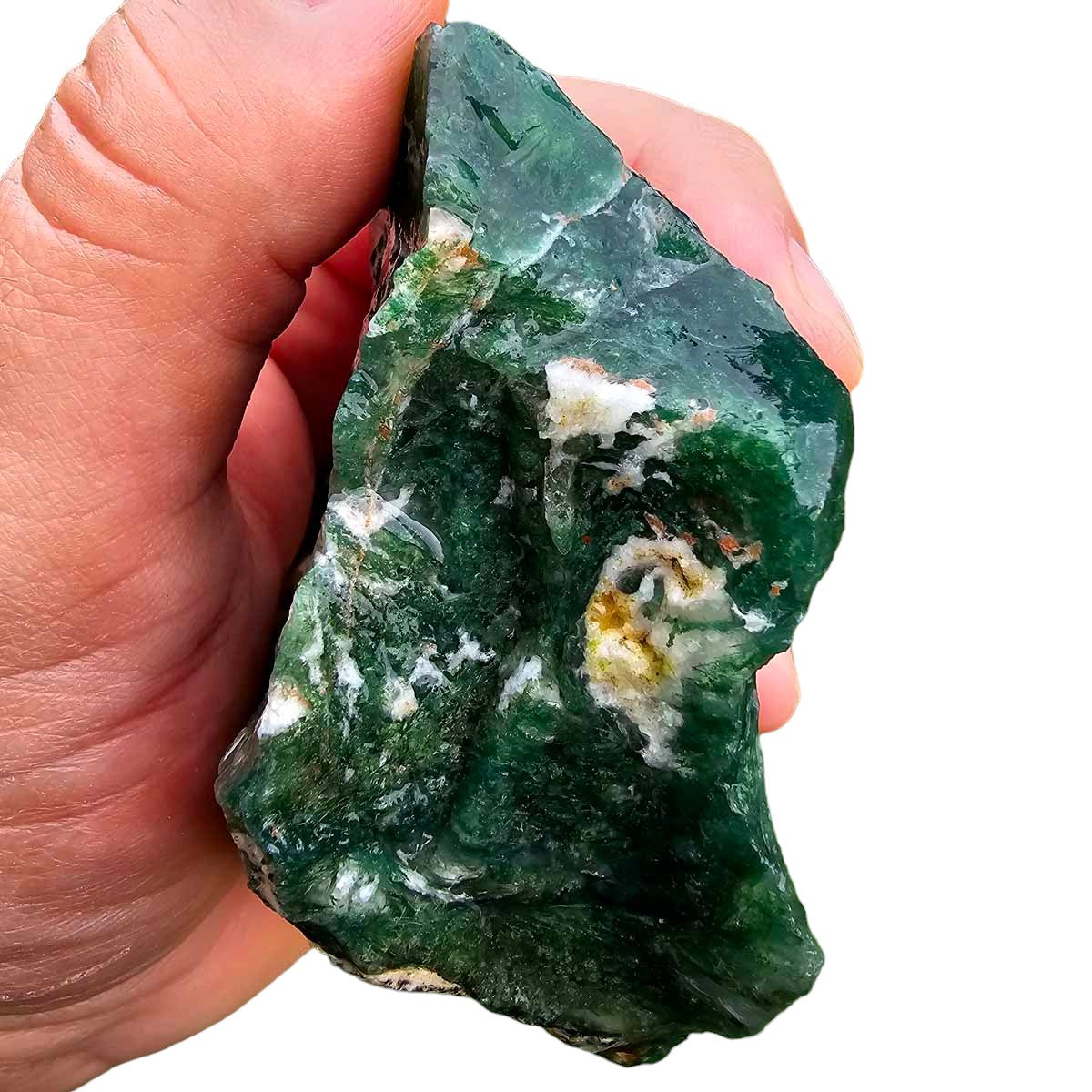 India Tree Moss Agate Cutting Rough Chunk!