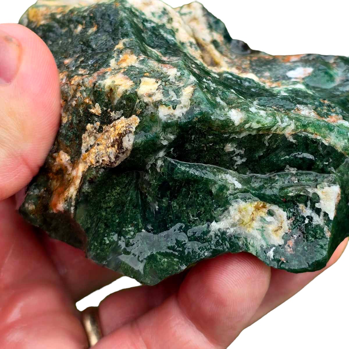 India Tree Moss Agate Cutting Rough Chunk!