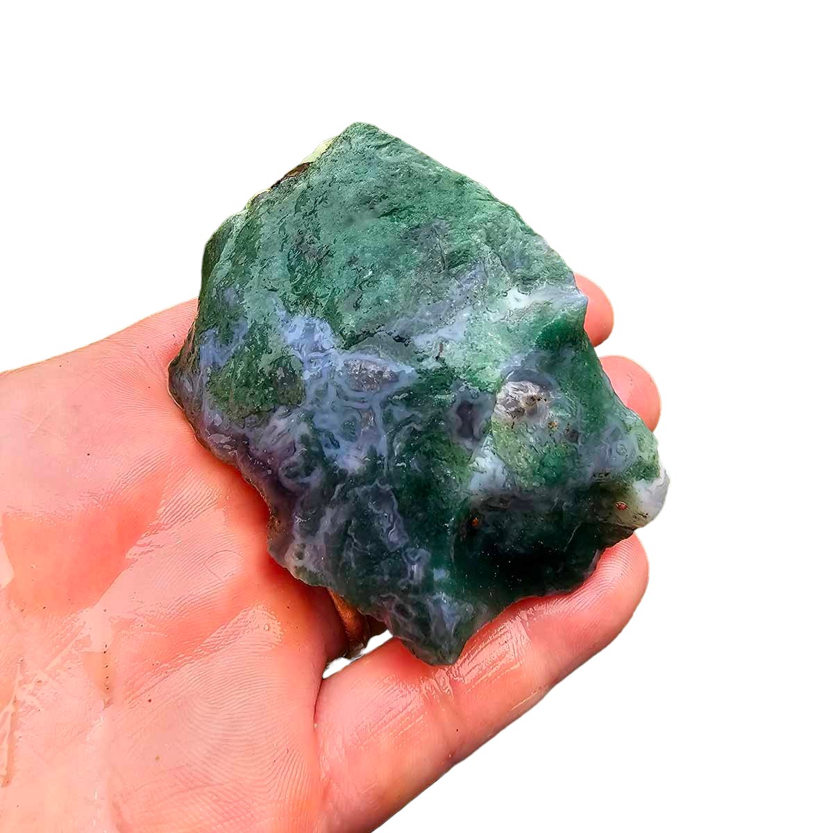 India Tree Moss Agate Cutting Rough Chunk!