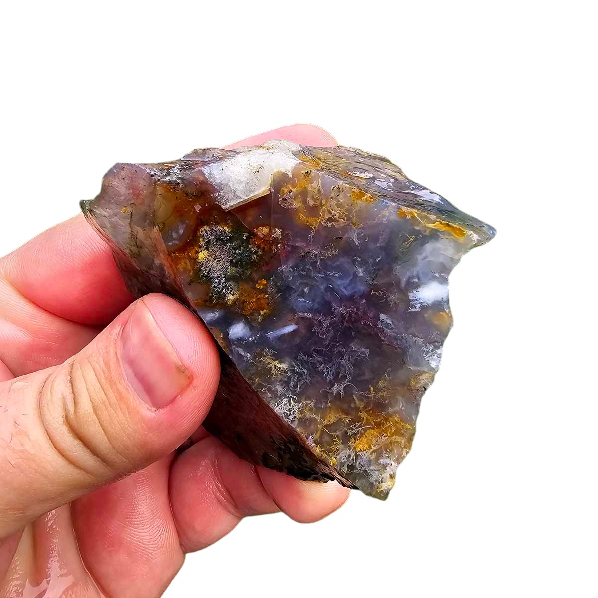 India Tree Moss Agate Cutting Rough Chunk!