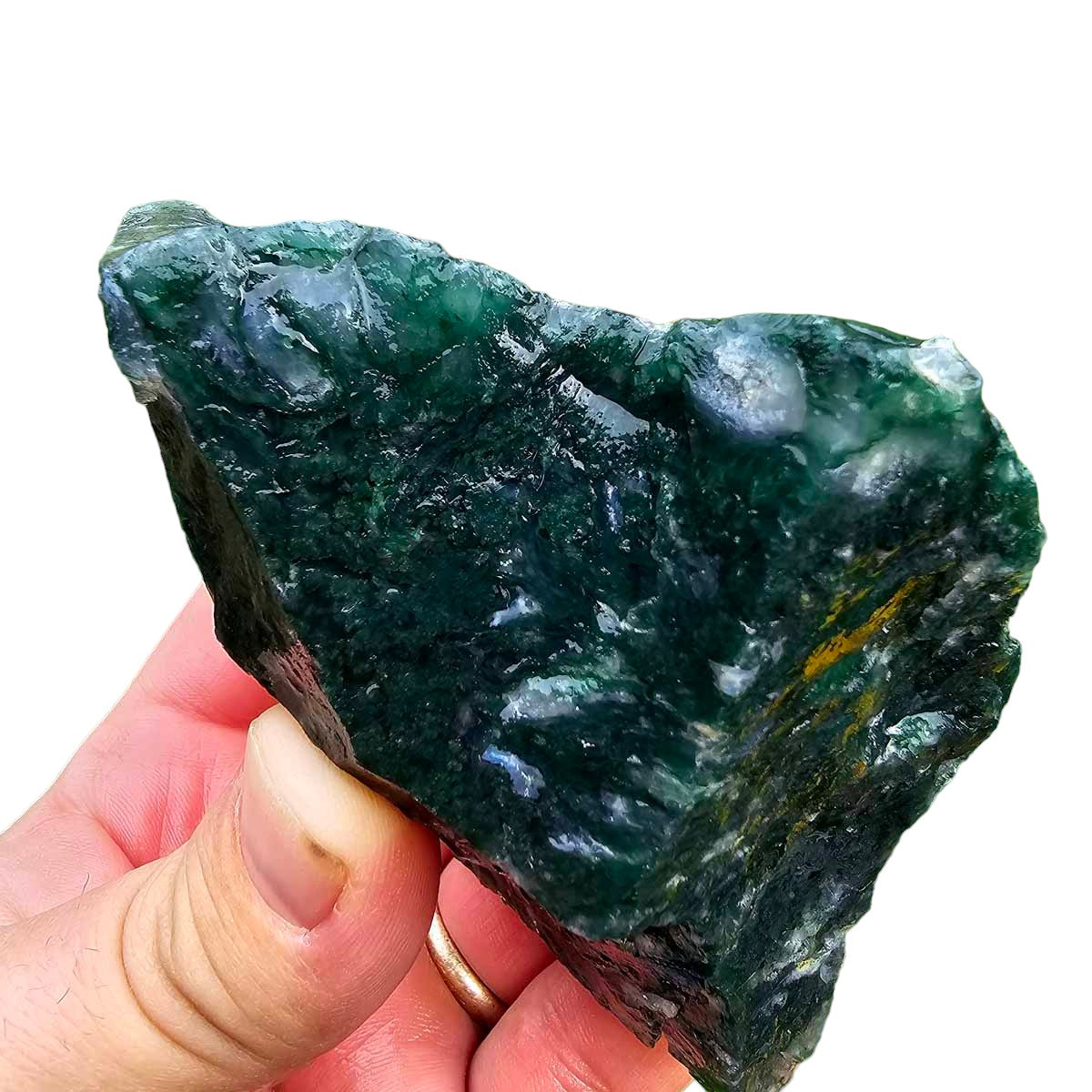 India Tree Moss Agate Cutting Rough Chunk!