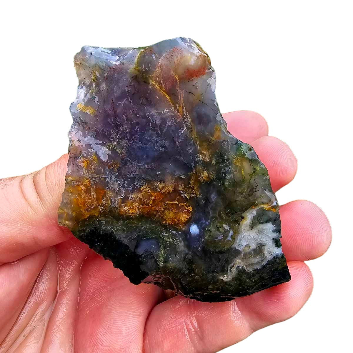 India Tree Moss Agate Cutting Rough Chunk!