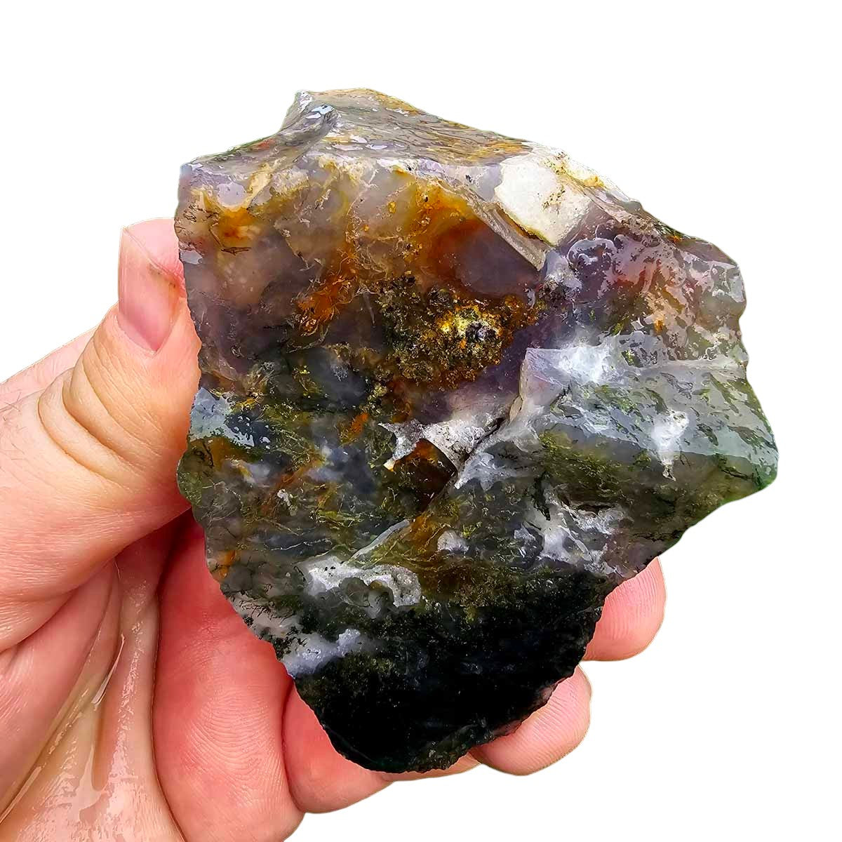 India Tree Moss Agate Cutting Rough Chunk!