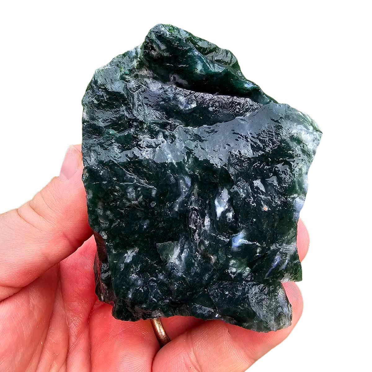 India Tree Moss Agate Cutting Rough Chunk!