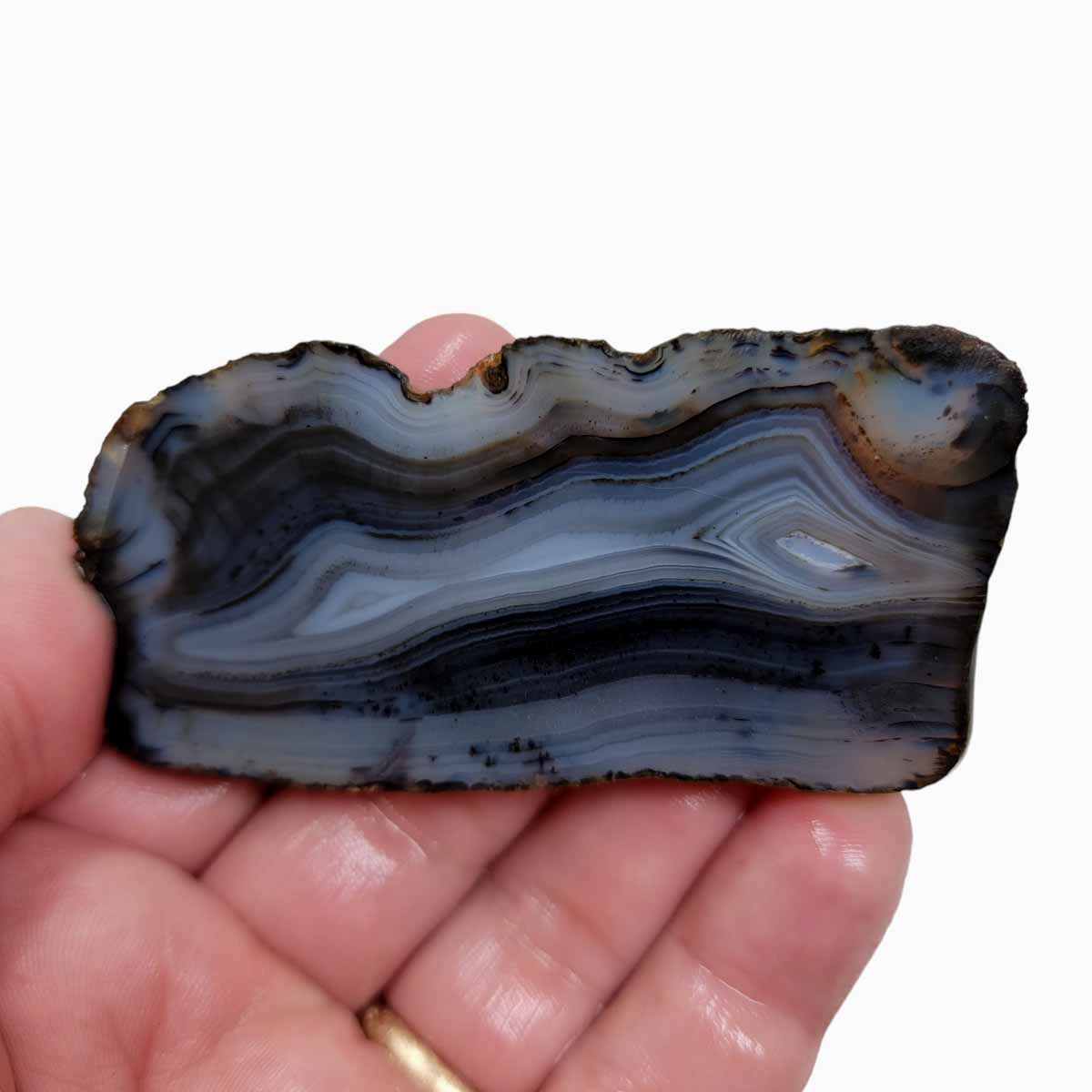 India Black Skin Agate Slab!  Lapidary Stone Slab!