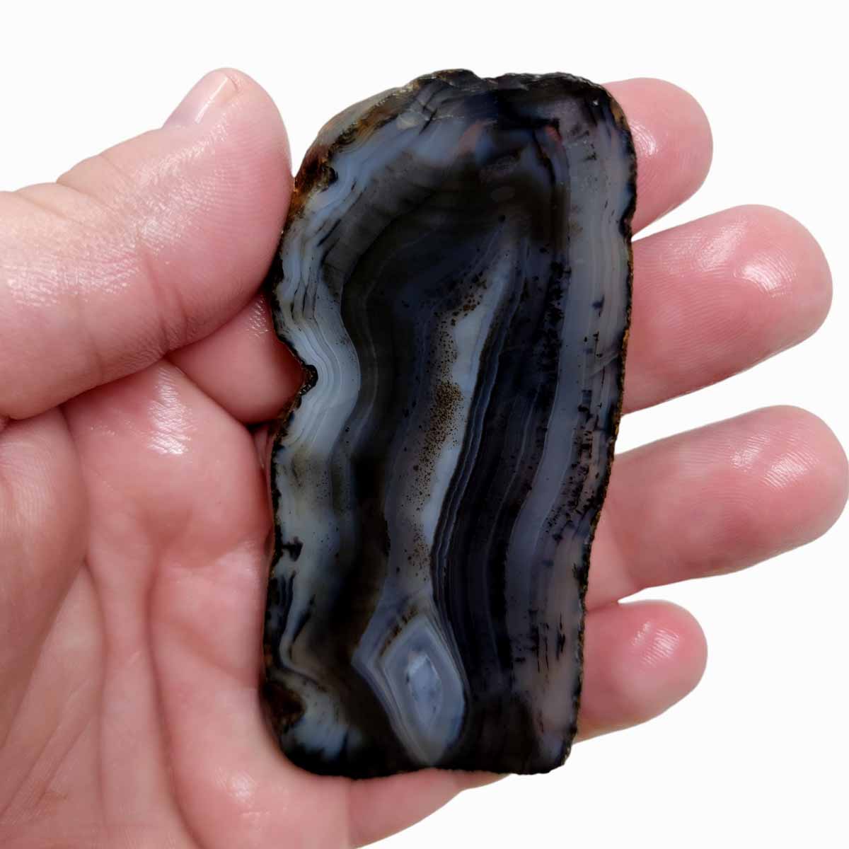 India Black Skin Agate Slab!  Lapidary Stone Slab!