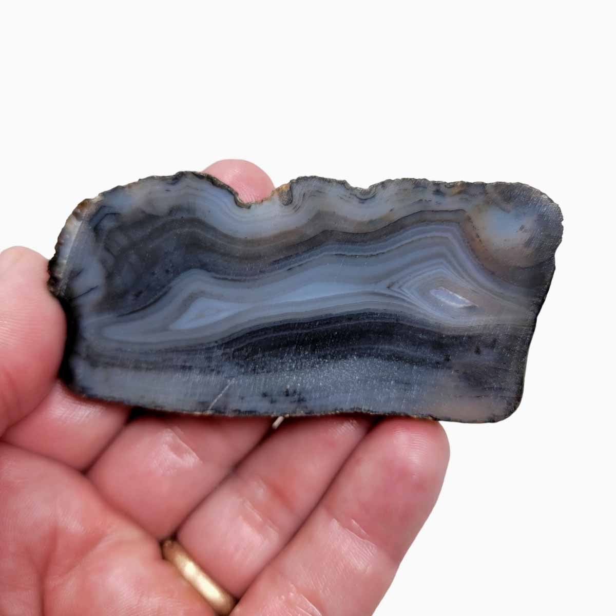 India Black Skin Agate Slab!  Lapidary Stone Slab!