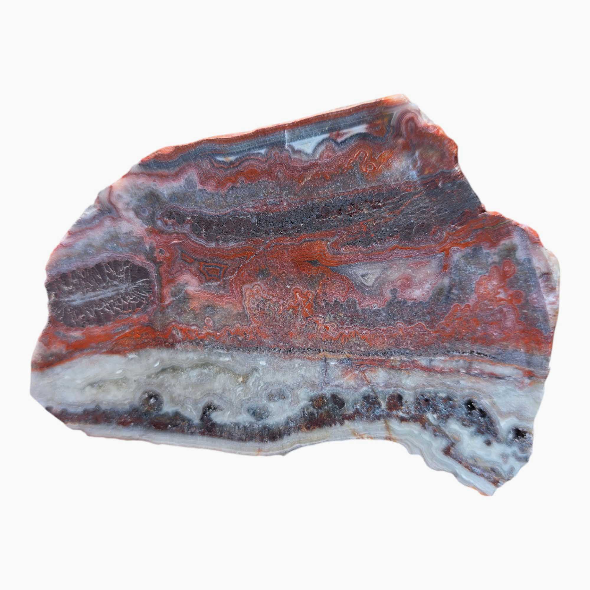 Laguna Lace Agate Slab Lapidary Stone Slice Cut Rock