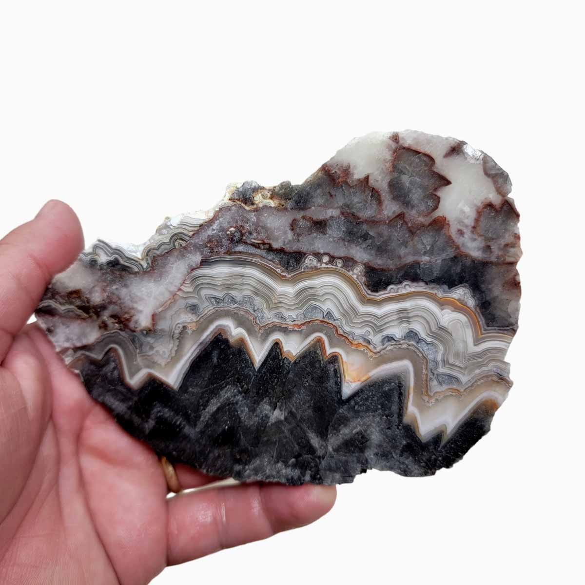 Old Vein Crazy Lace Agate Slab Lapidary Stone Slab