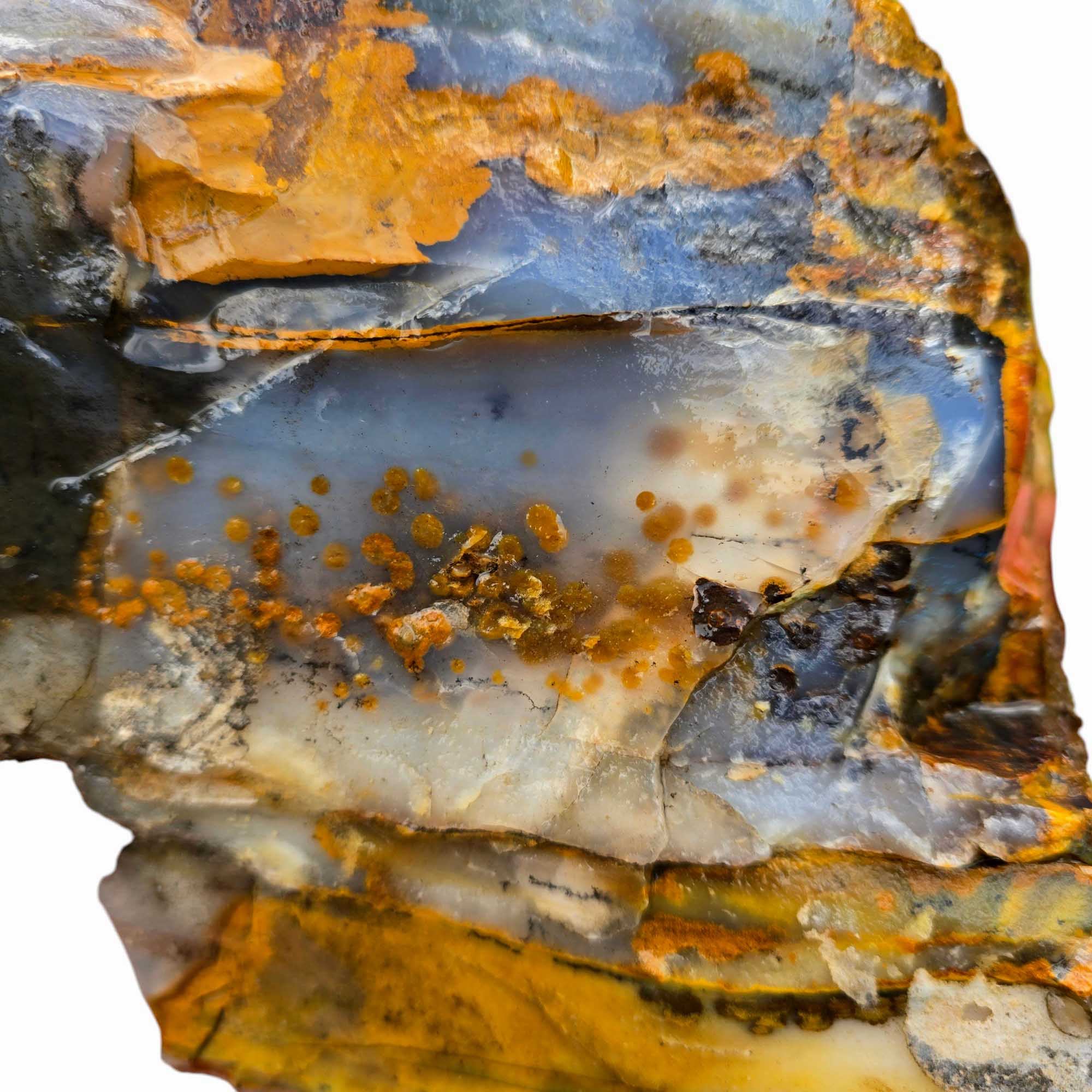 Old Stock Polka Dot Agate Blue Ice Lapidary Cutting Rough Chunk