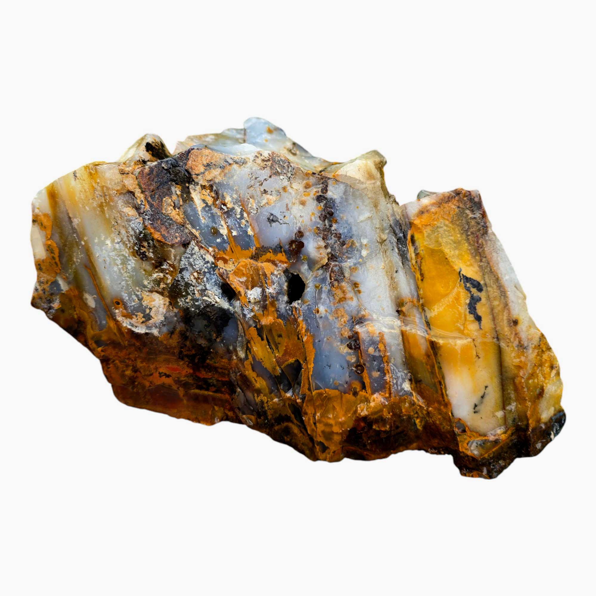 Old Stock Polka Dot Agate Blue Ice Lapidary Cutting Rough Chunk