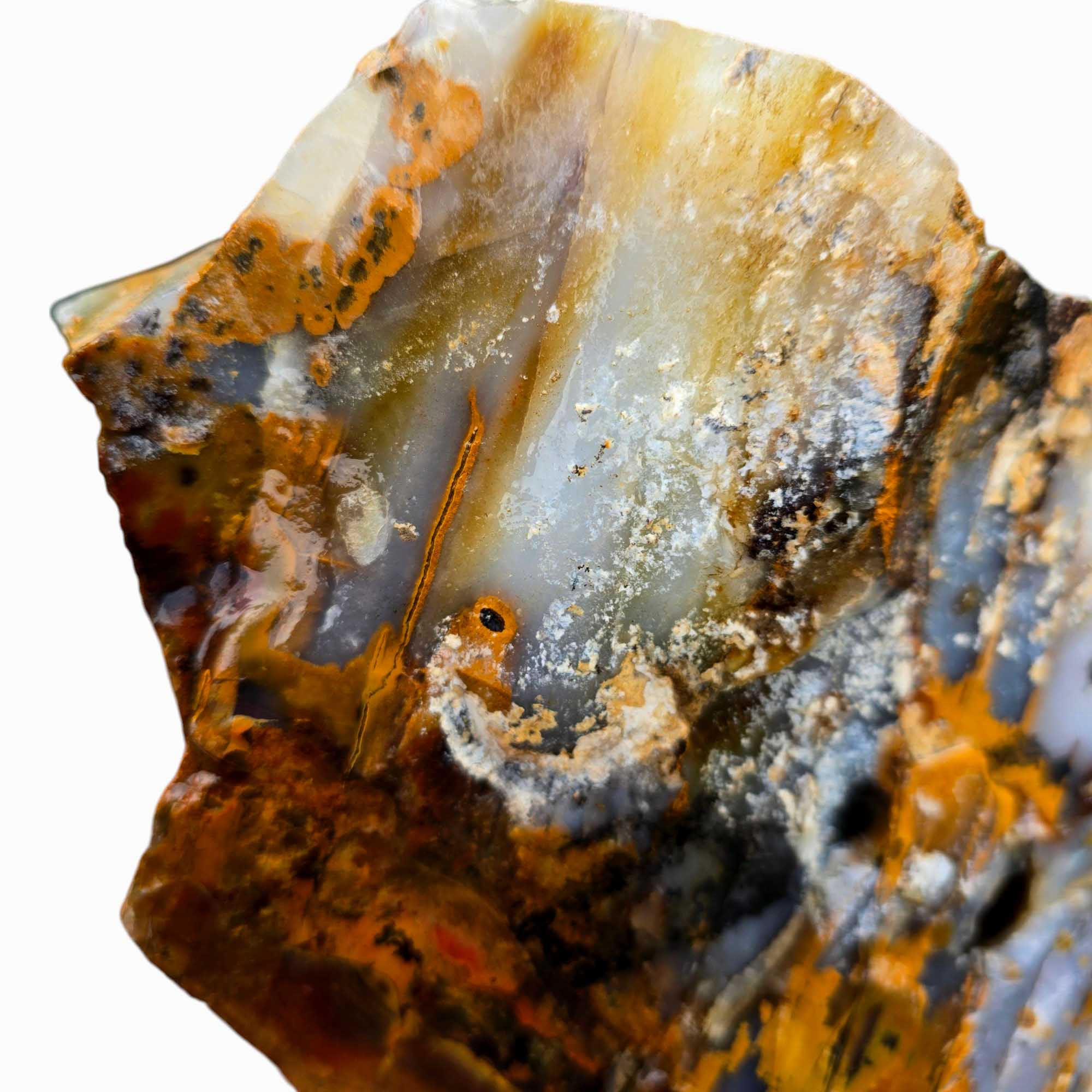 Old Stock Polka Dot Agate Blue Ice Lapidary Cutting Rough Chunk