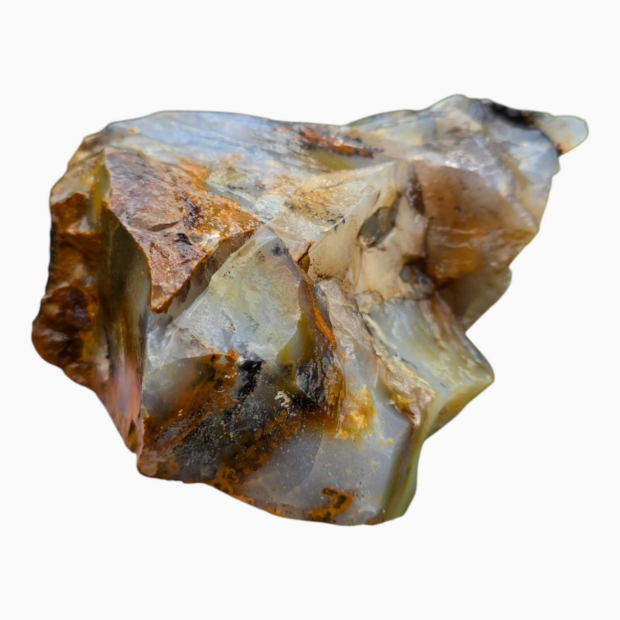 Old Stock Polka Dot Agate Blue Ice Lapidary Cutting Rough Chunk