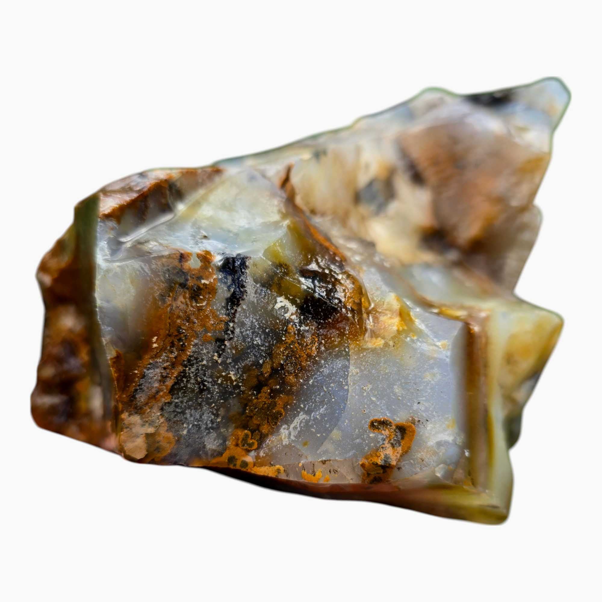 Old Stock Polka Dot Agate Blue Ice Lapidary Cutting Rough Chunk