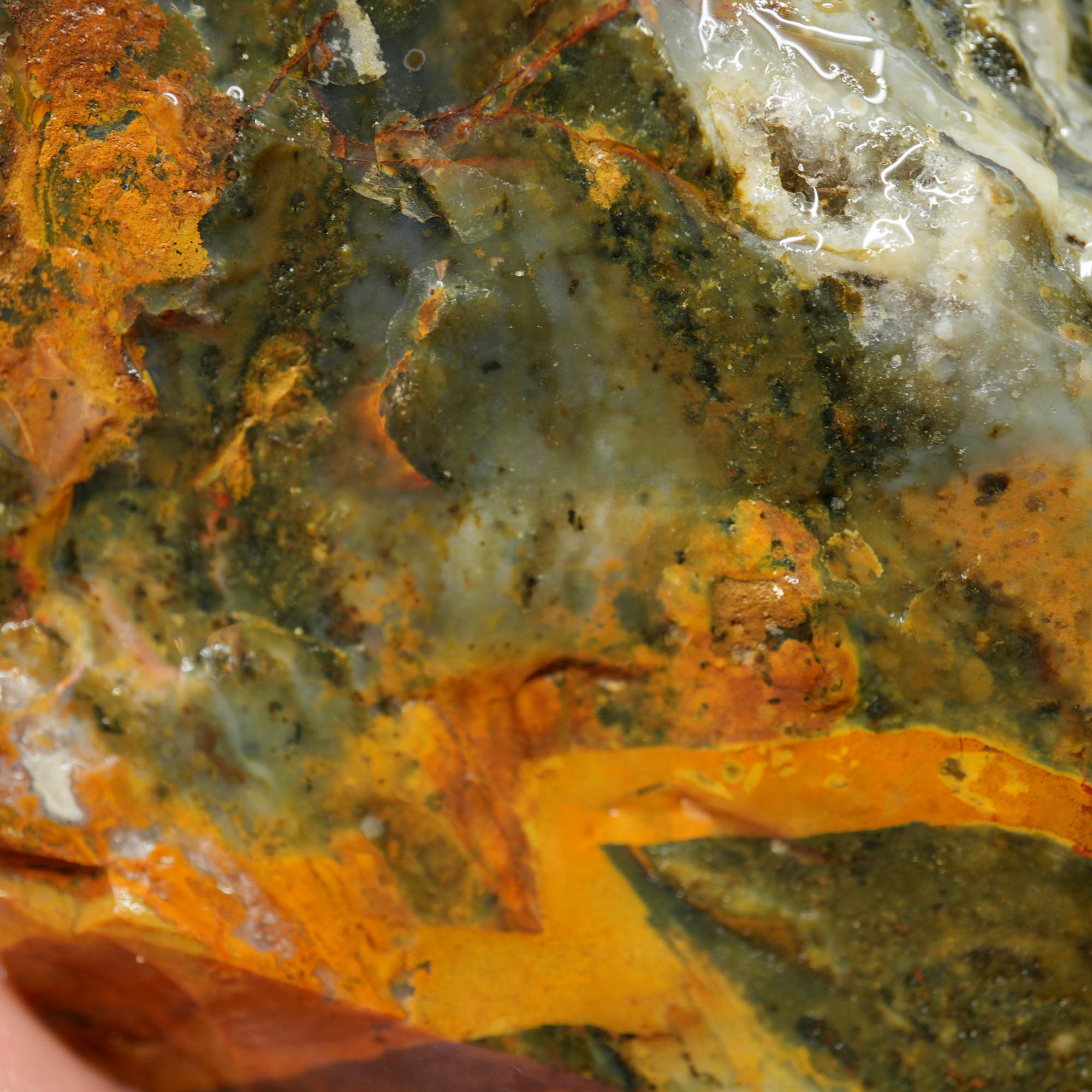Ochoco Sunset Agate Rough - Bright Orange with Druzy