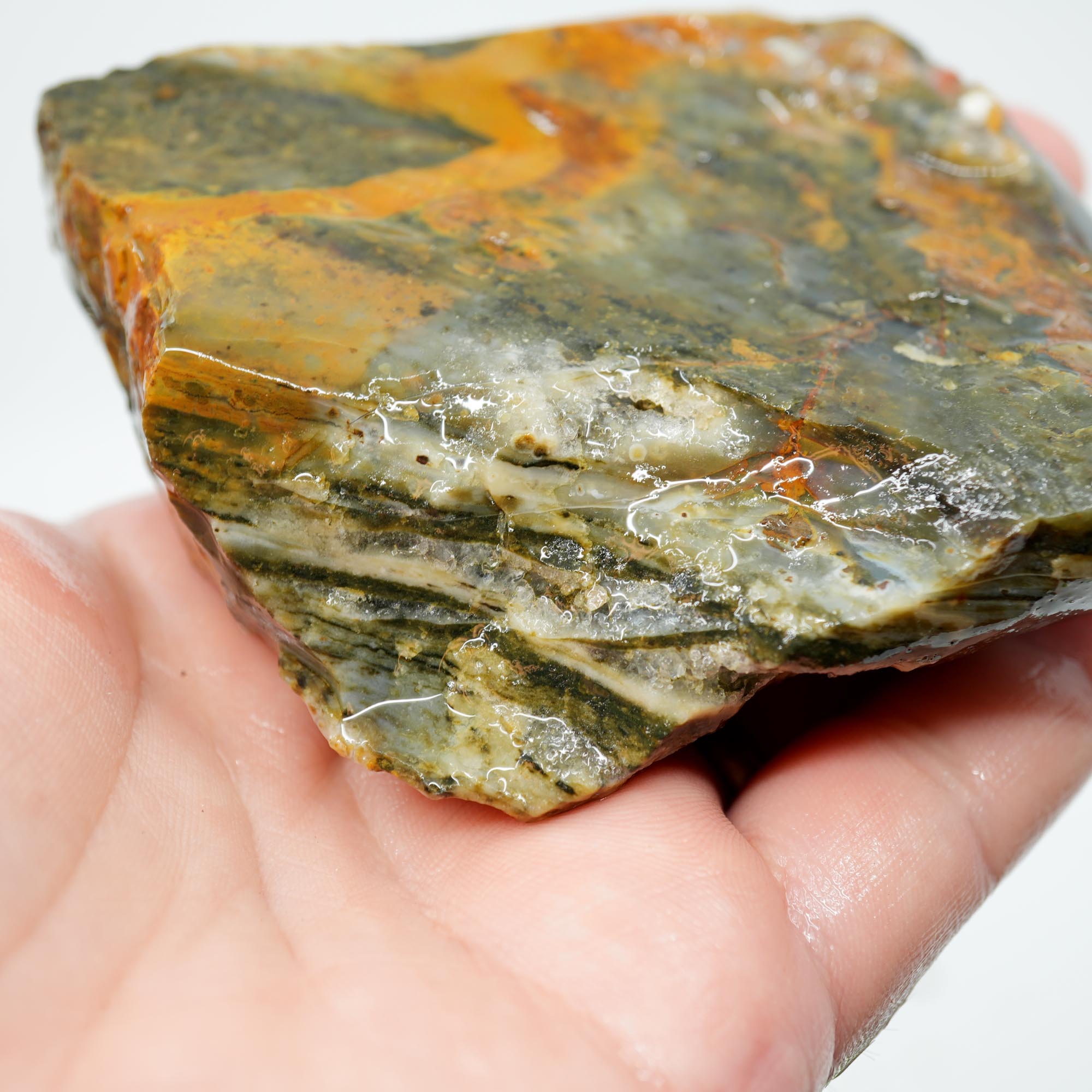 Ochoco Sunset Agate Rough - Bright Orange with Druzy