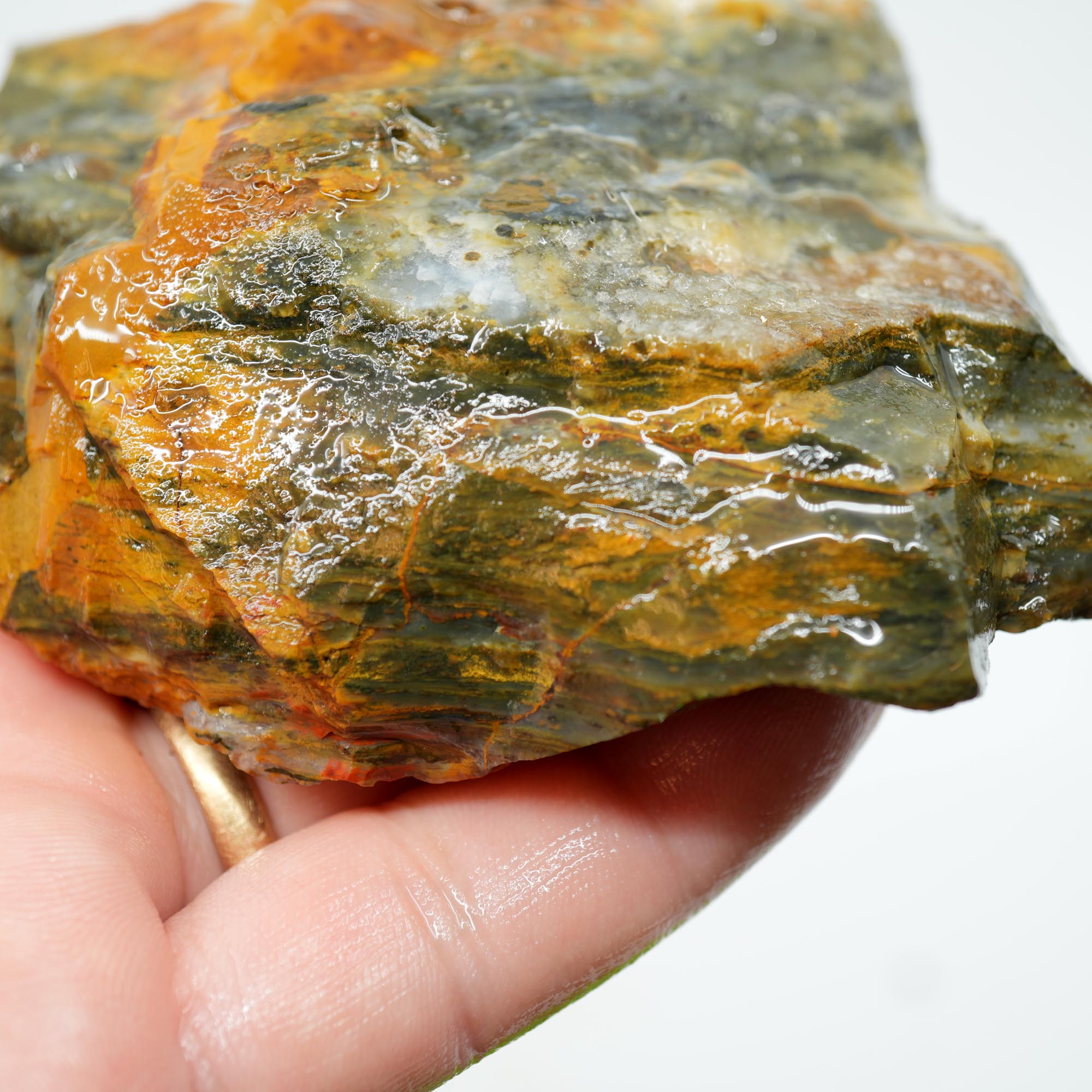 Ochoco Sunset Agate Rough - Bright Orange with Druzy