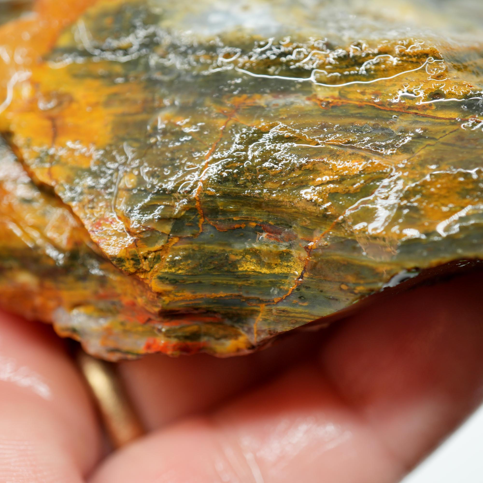 Ochoco Sunset Agate Rough - Bright Orange with Druzy
