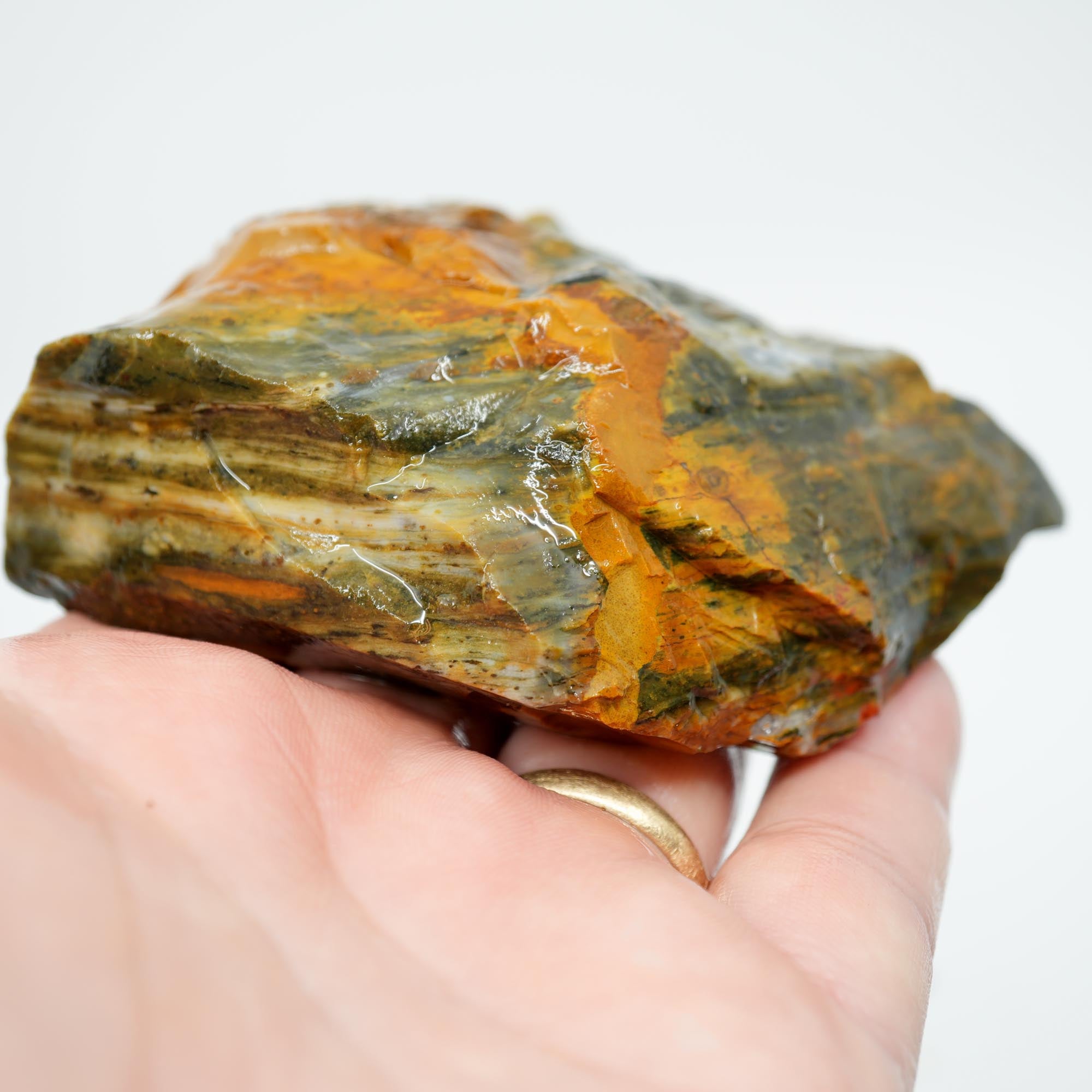Ochoco Sunset Agate Rough - Bright Orange with Druzy