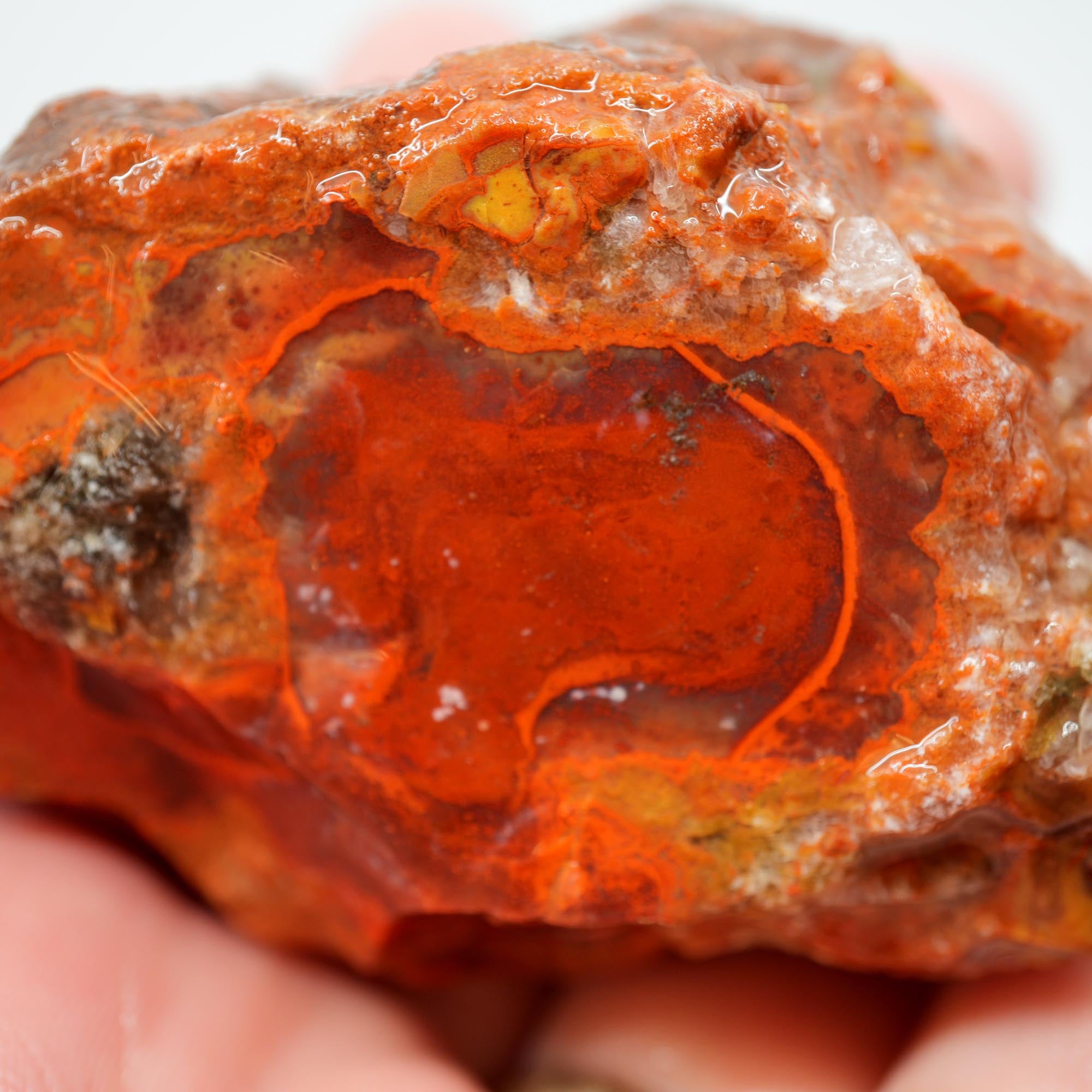 Alabama Paint Agate Rough - Bright Red Orbicular Nodule