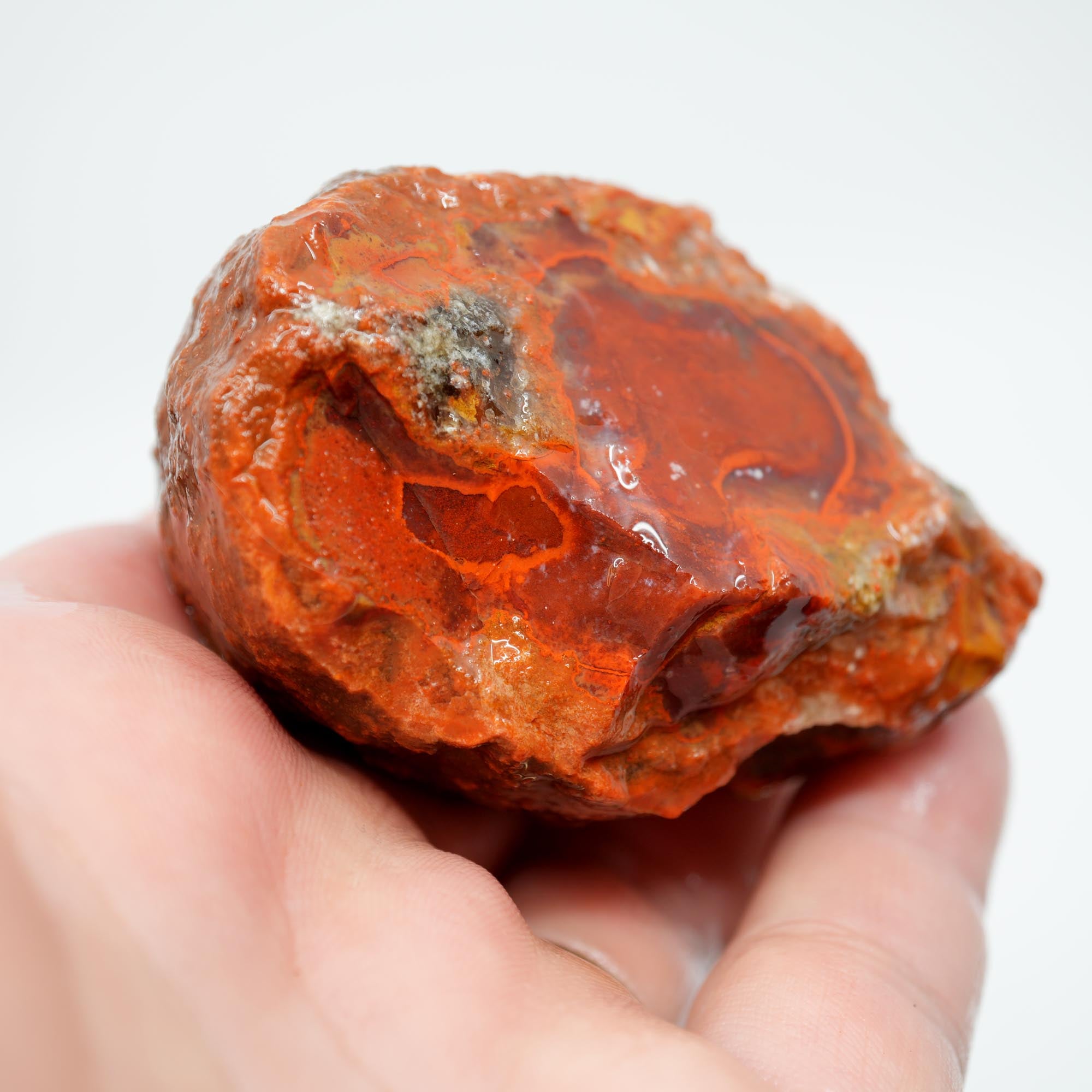 Alabama Paint Agate Rough - Bright Red Orbicular Nodule