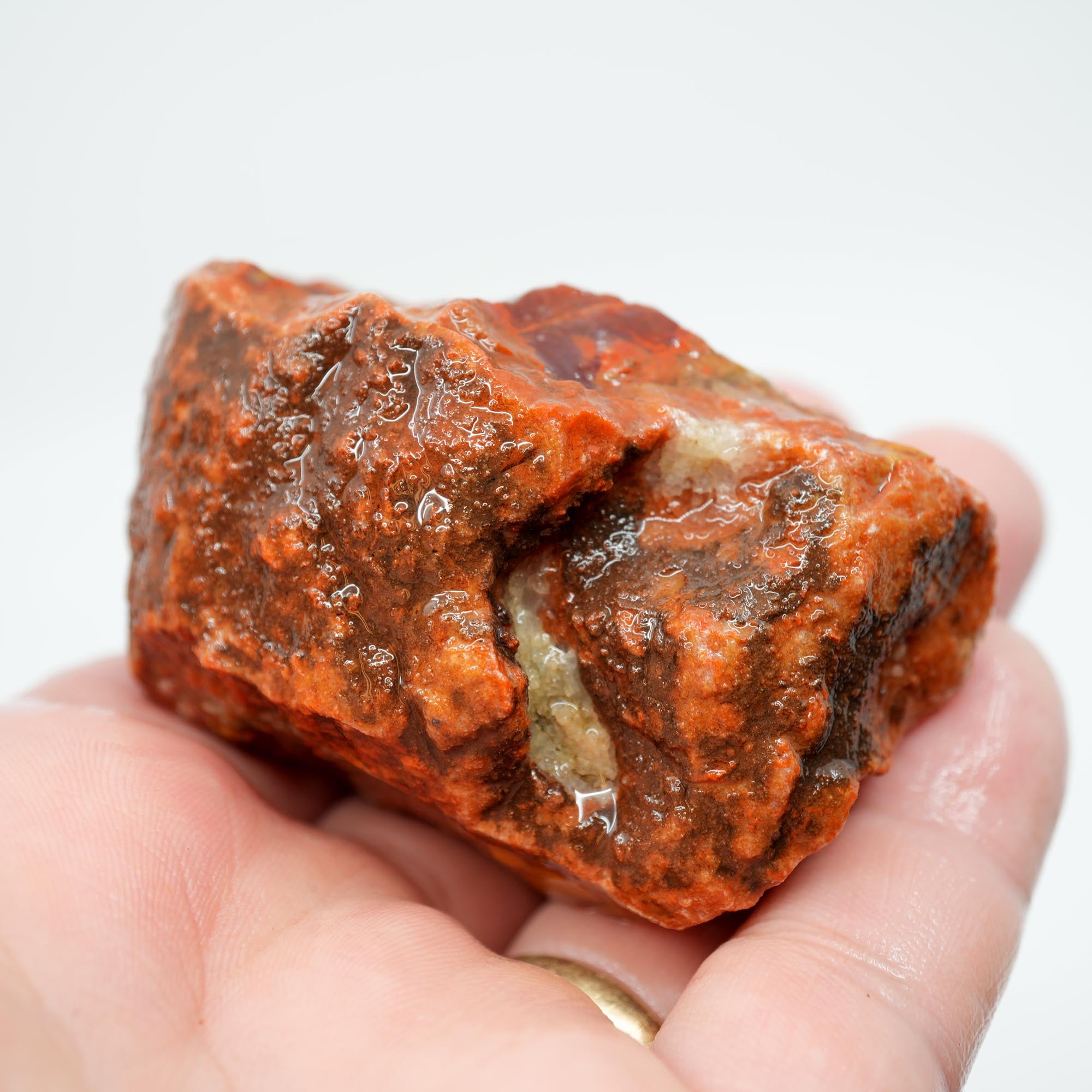 Alabama Paint Agate Rough - Bright Red Orbicular Nodule