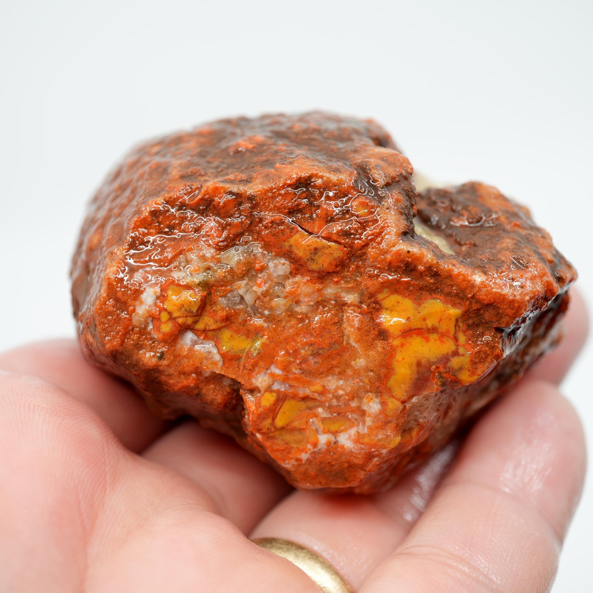 Alabama Paint Agate Rough - Bright Red Orbicular Nodule