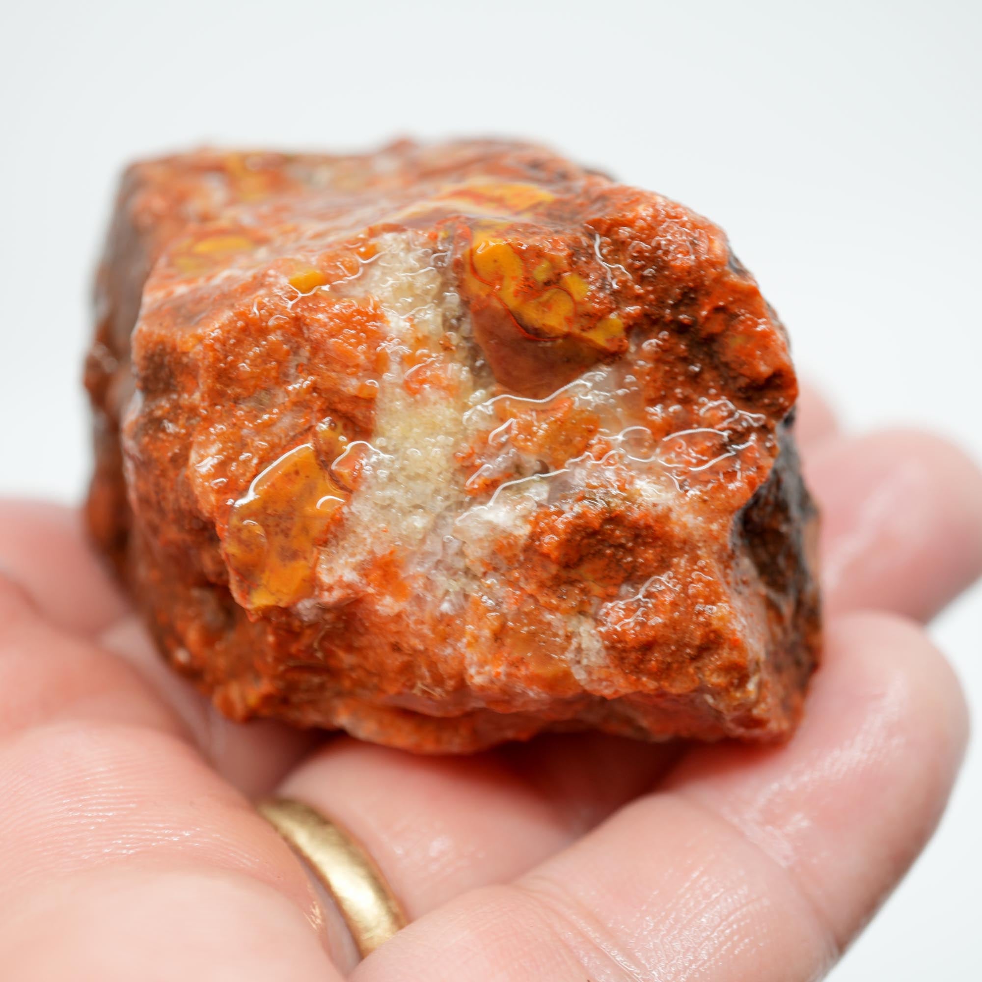 Alabama Paint Agate Rough - Bright Red Orbicular Nodule