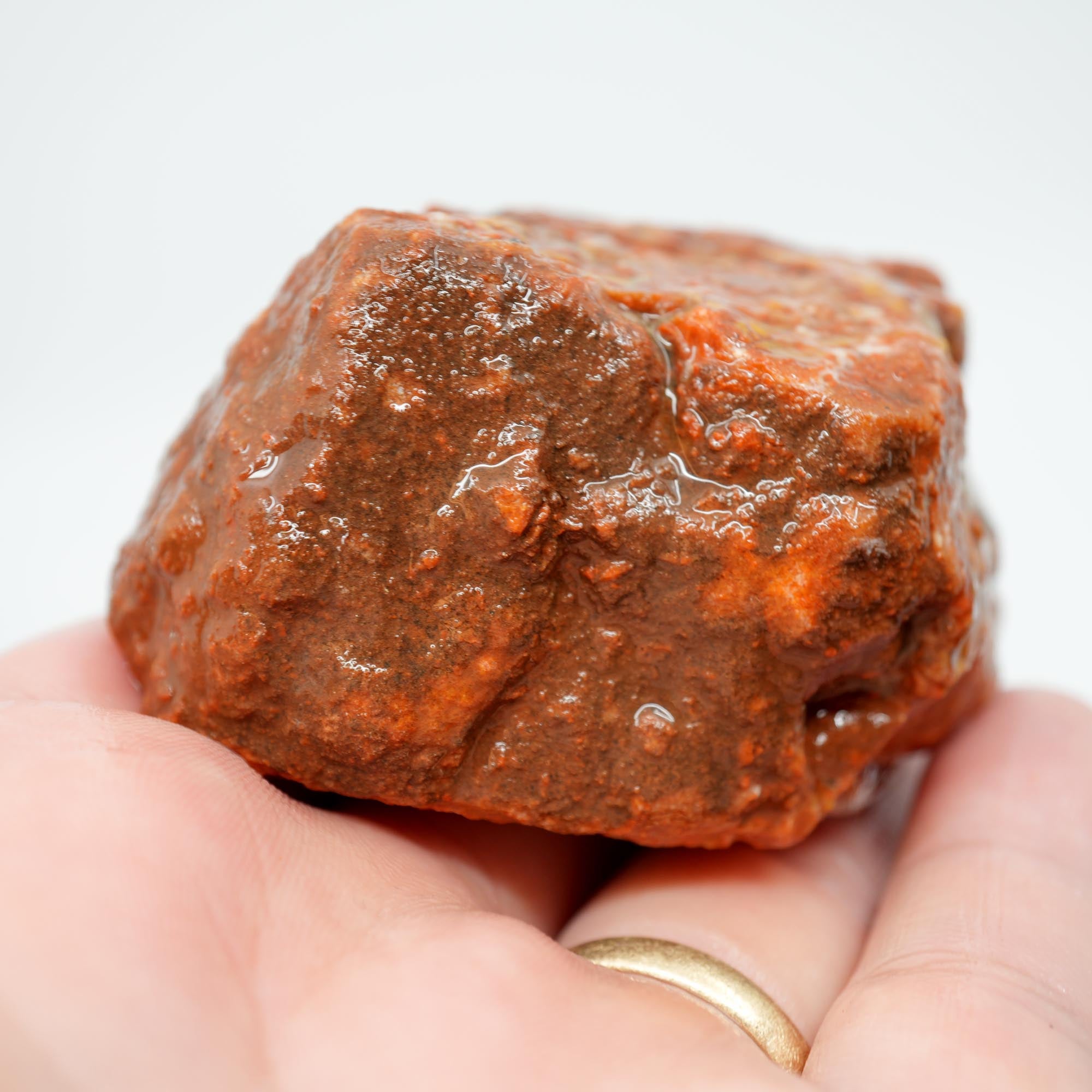 Alabama Paint Agate Rough - Bright Red Orbicular Nodule