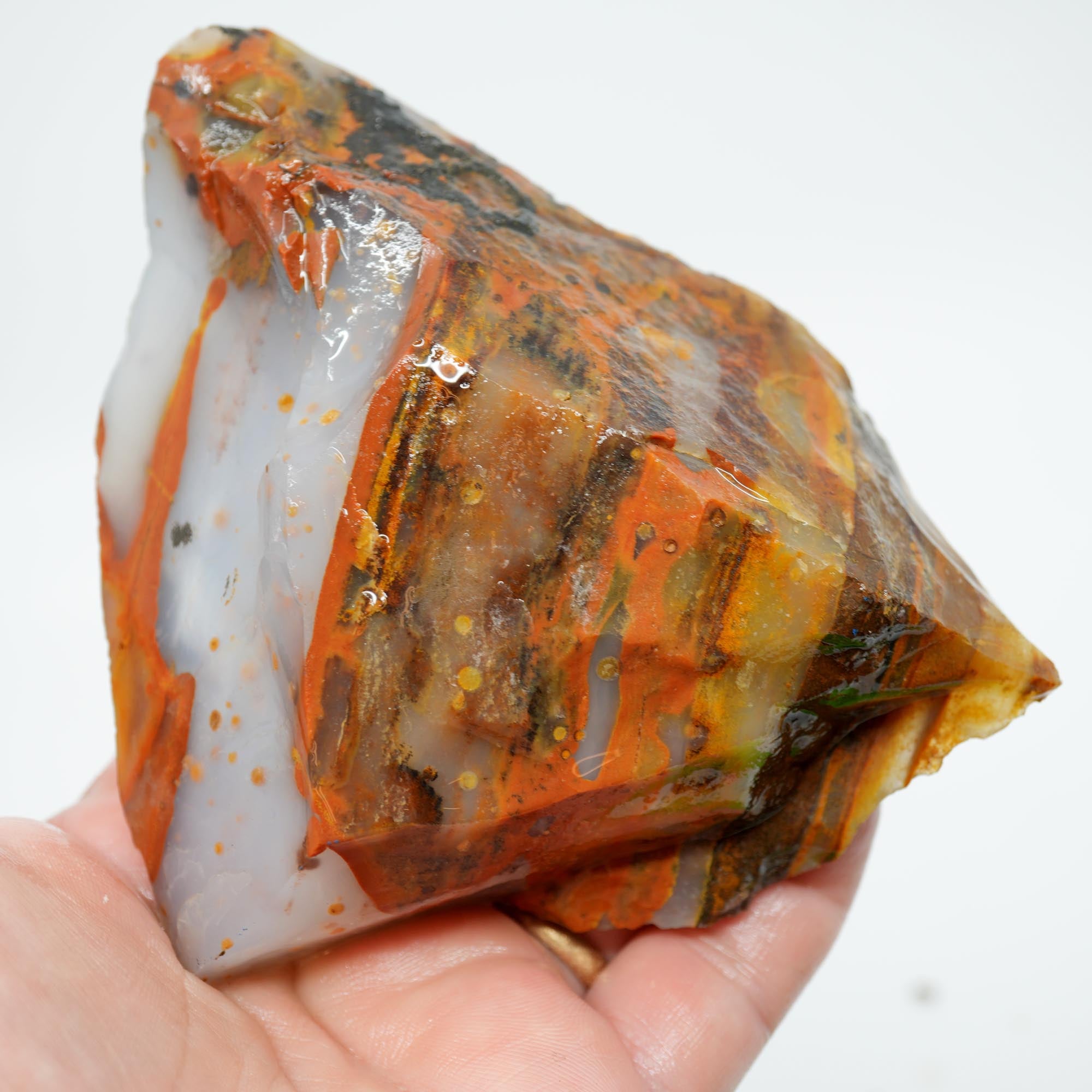 Blue Ice Polka Dot Agate Rough - Old Stock Display Specimen