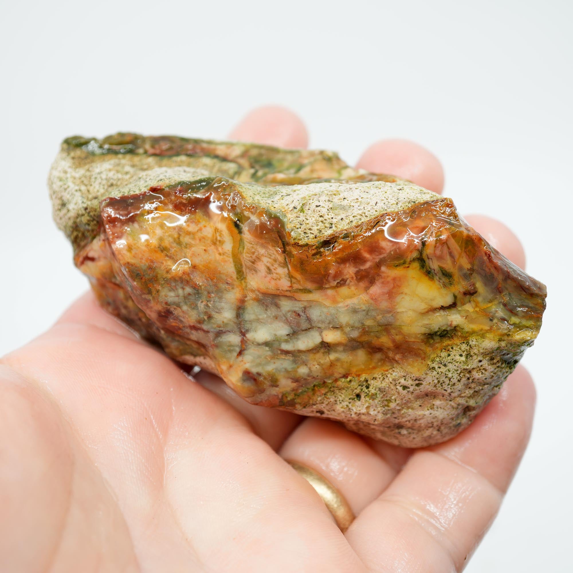 Morrisonite Jasper Rough - Old Stock Creamy Blue and Red Trimmer
