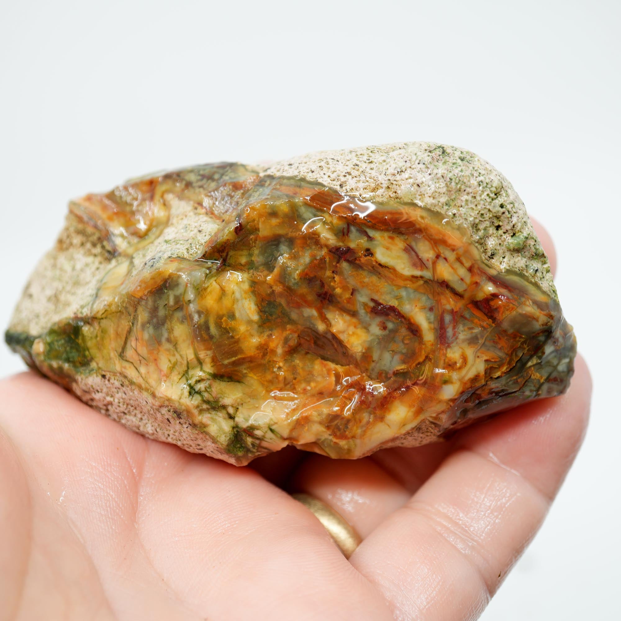Morrisonite Jasper Rough - Old Stock Creamy Blue and Red Trimmer