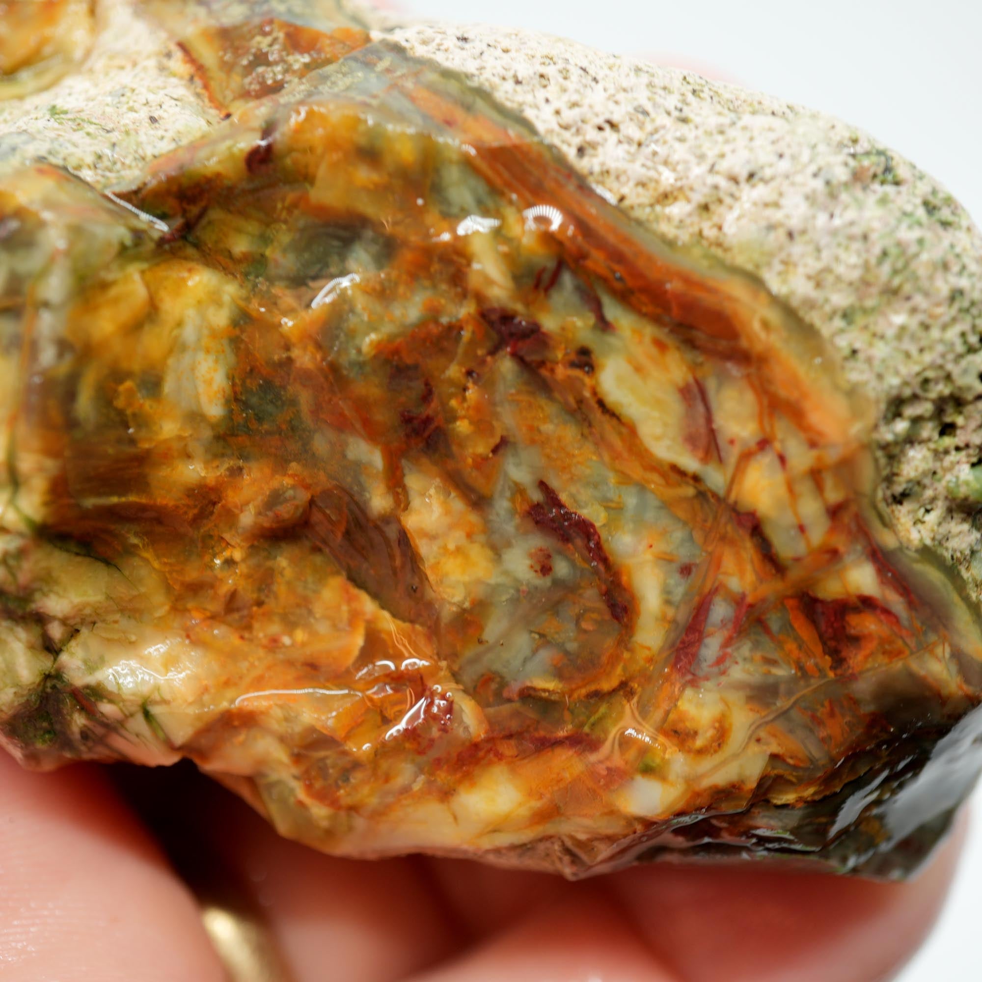 Morrisonite Jasper Rough - Old Stock Creamy Blue and Red Trimmer