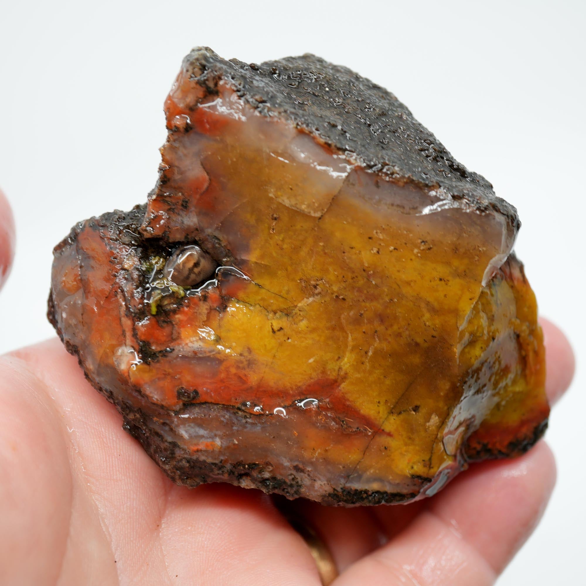Alabama Paint Agate Rough - Golden Moss with Red Flows