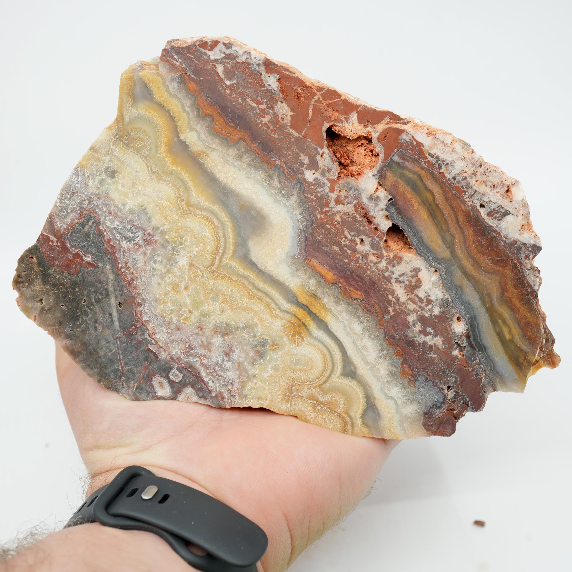 Flower of Peach Lace Agate Cut and Proven - Light Peach Smoky Block