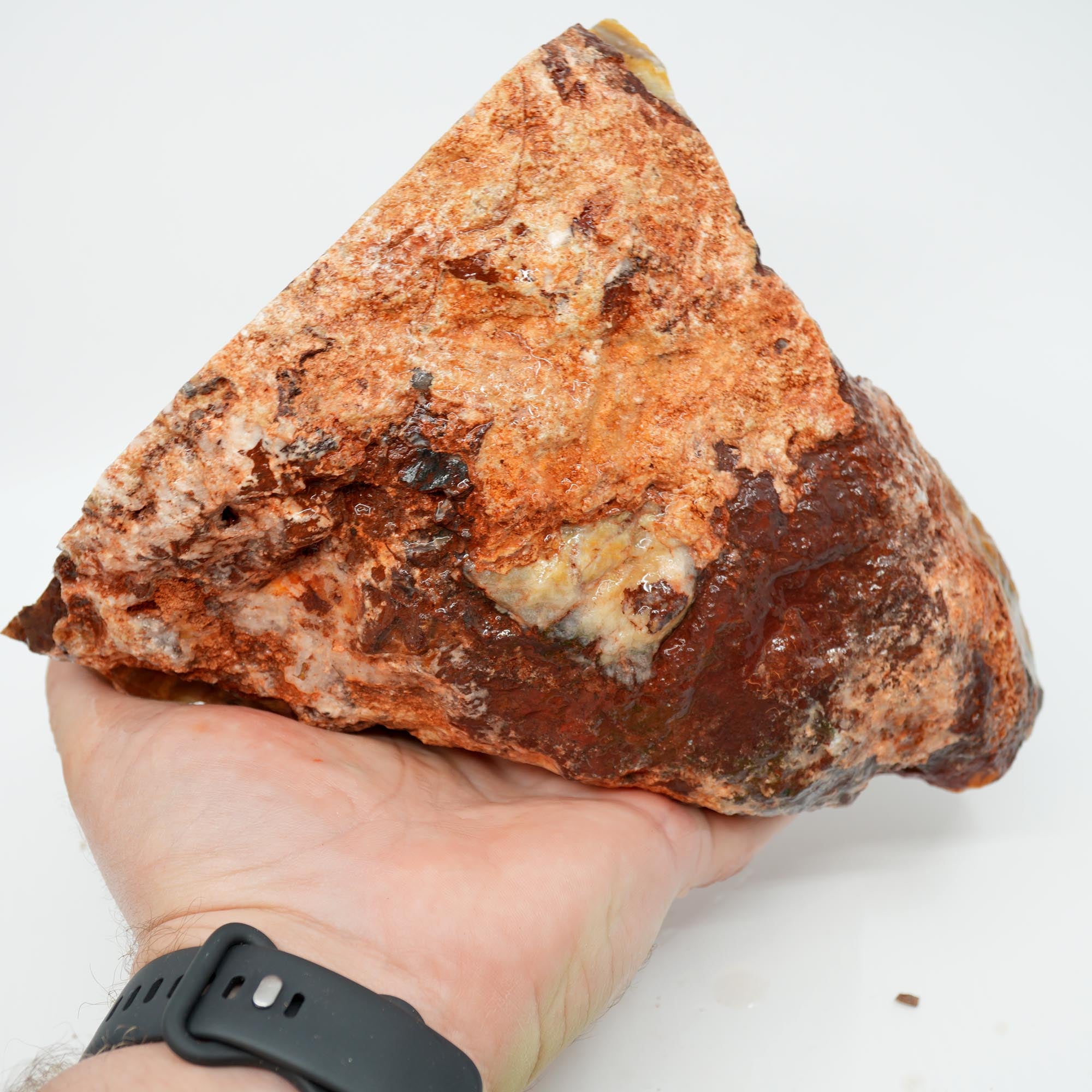 Flower of Peach Lace Agate Cut and Proven - Light Peach Smoky Block