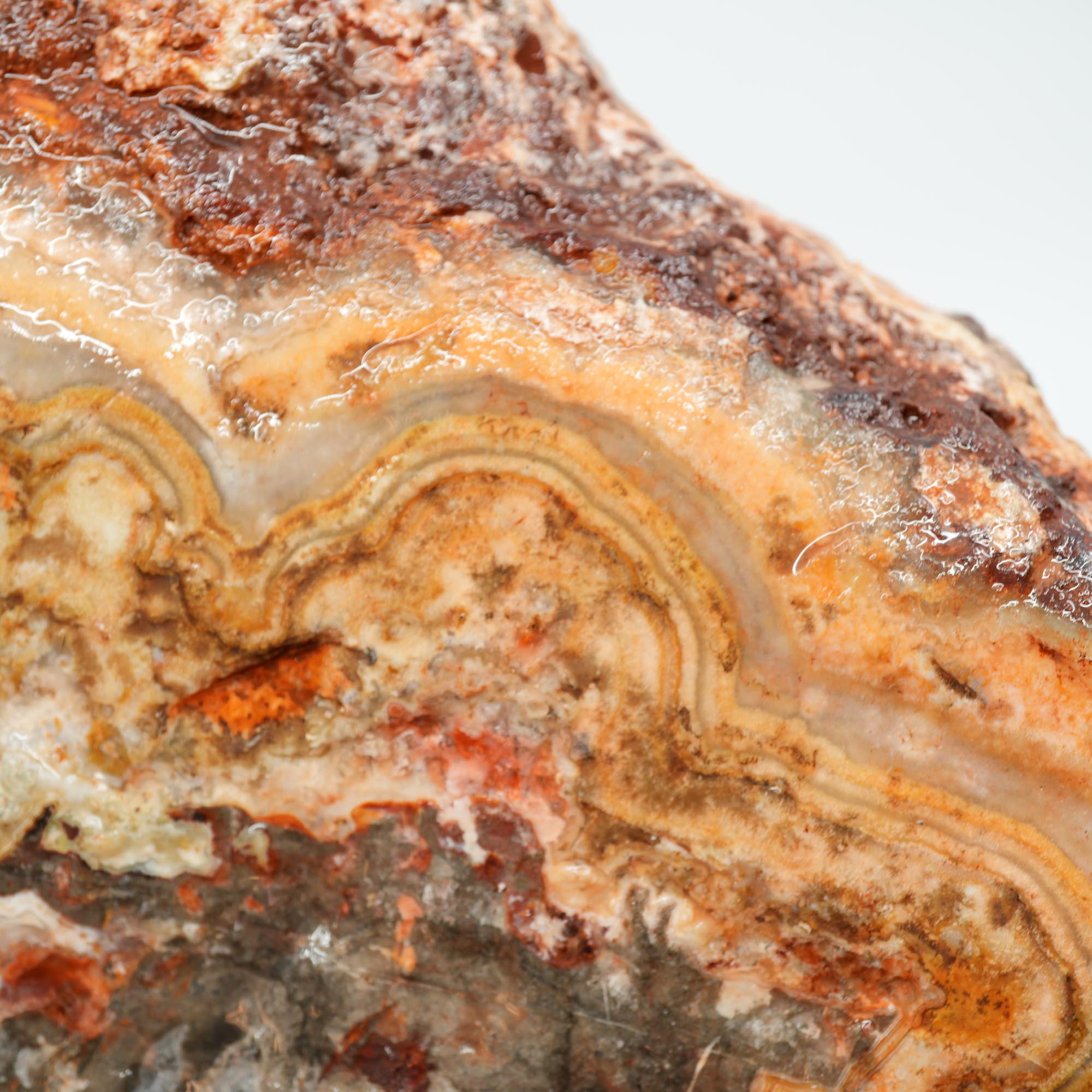 Flower of Peach Lace Agate Cut and Proven - Light Peach Smoky Block