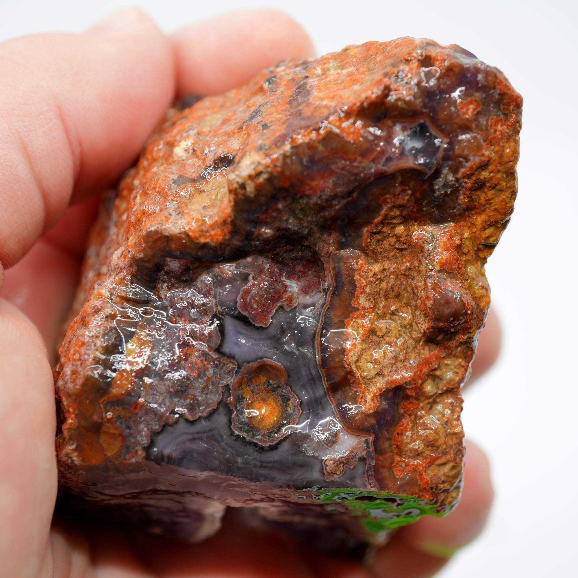 Purple Passion Agate Rough - High-Grade Deep Blue Purple Fortification