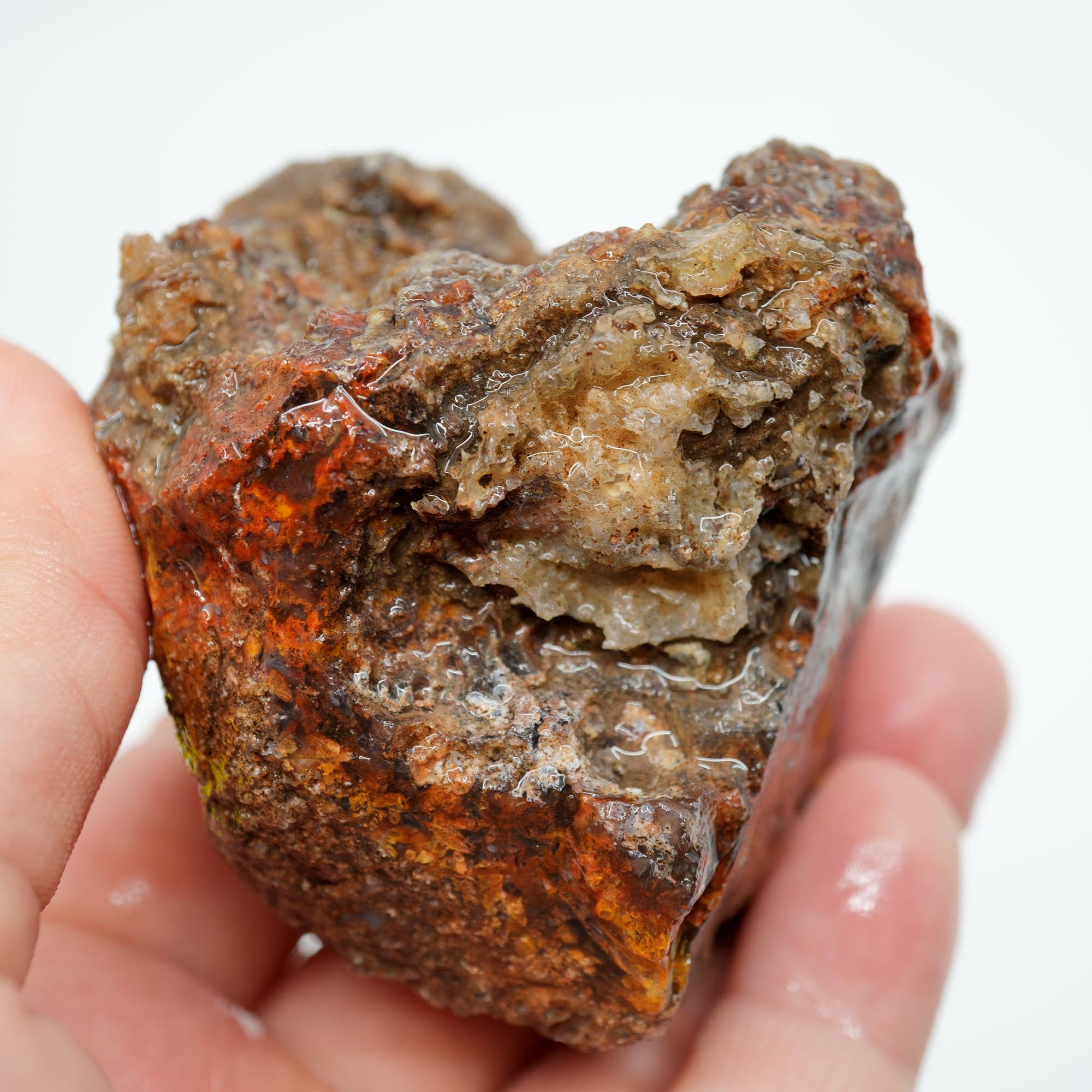 San Carlos Agate Rough - Bright Red Orange Translucent Trimmer