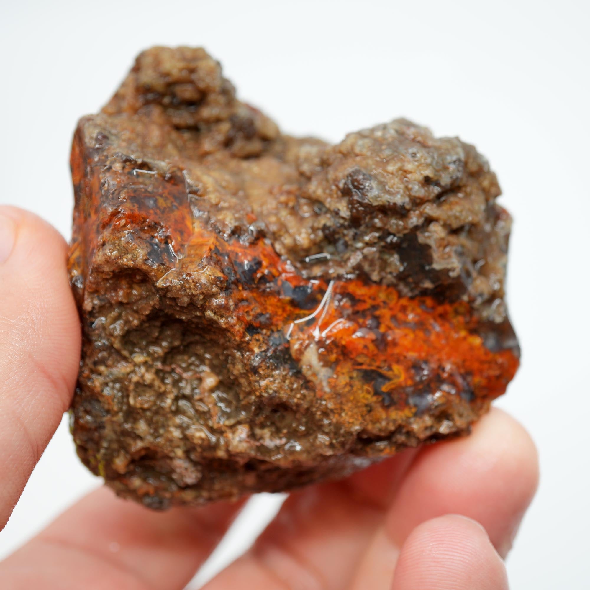 San Carlos Agate Rough - Bright Red Orange Translucent Trimmer