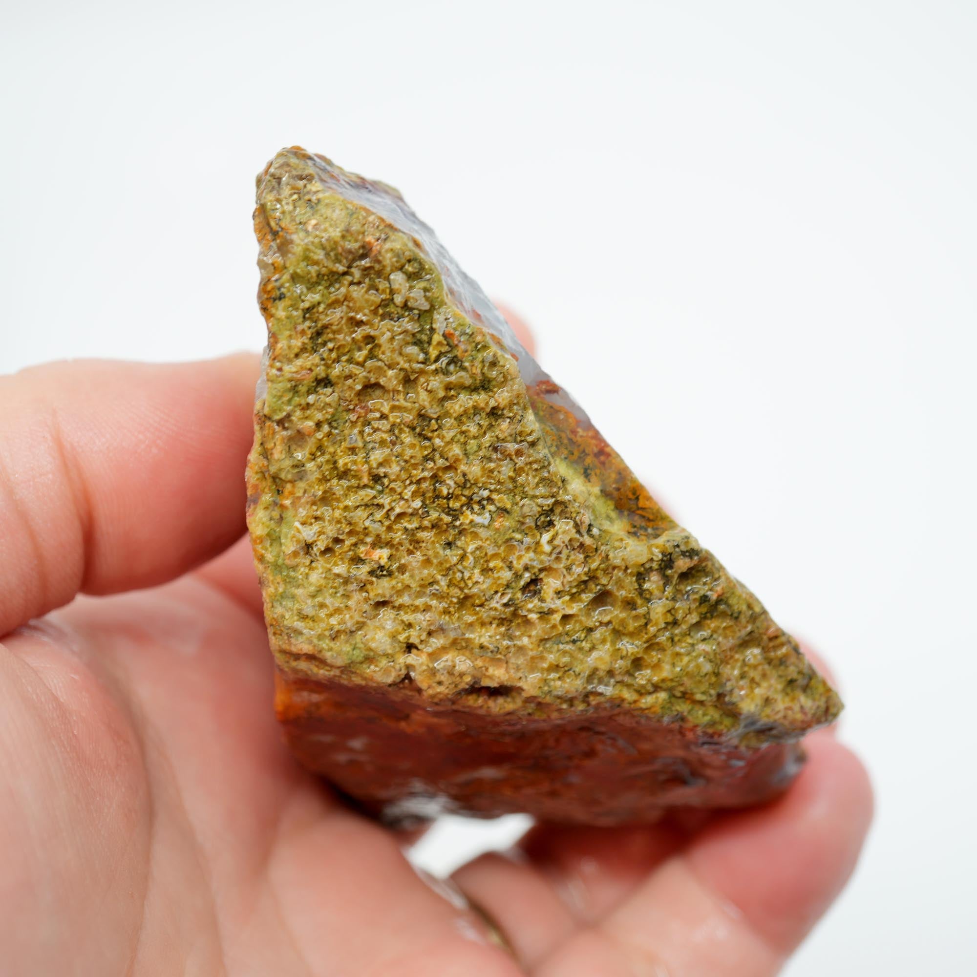 San Carlos Agate Rough - Orange with Blue Agate and Red Moss